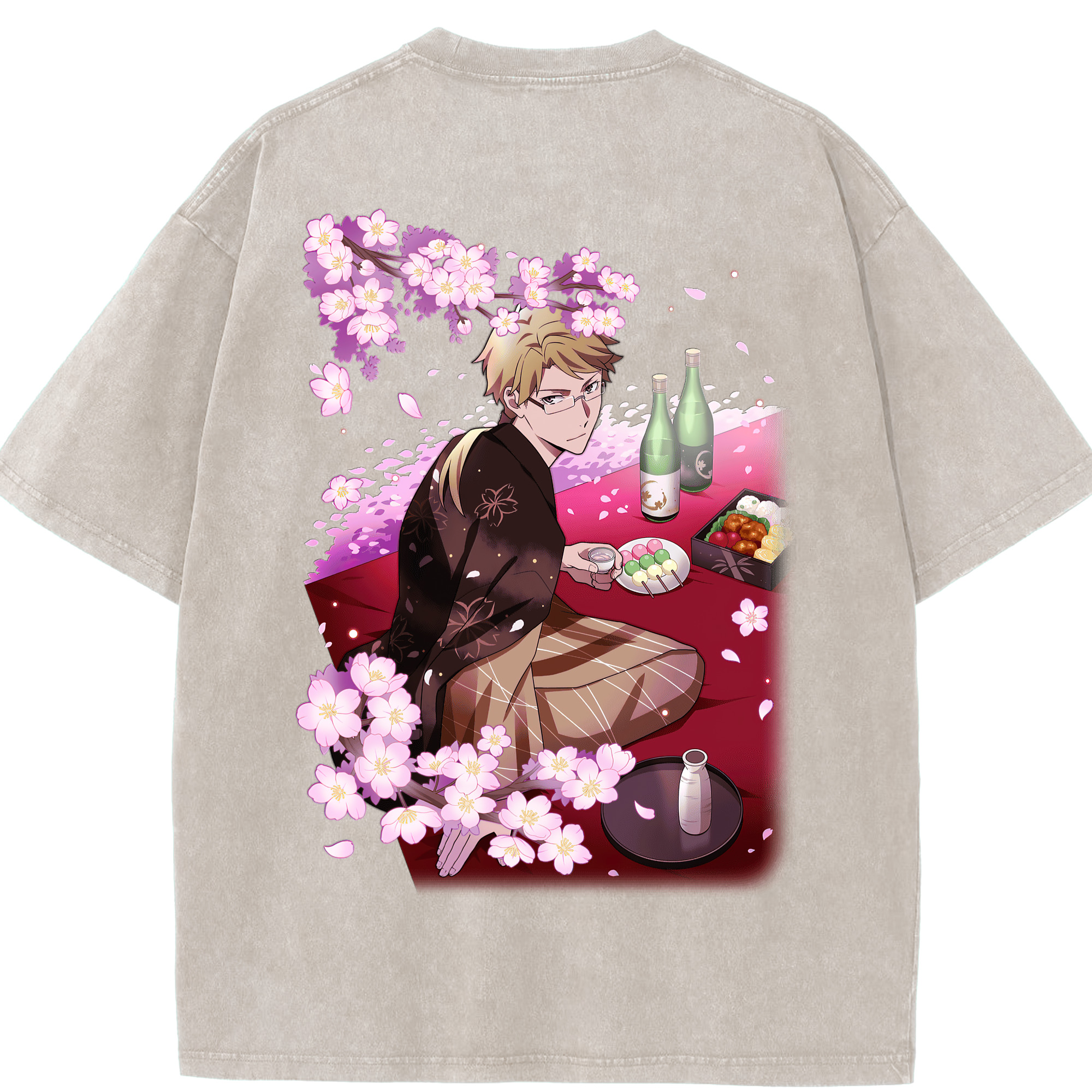 （画像用） 文豪ストレイドッグス Bungo Stray Dogs 綿100% ヴィンテージ風 半袖Tシャツ（背面プリント）