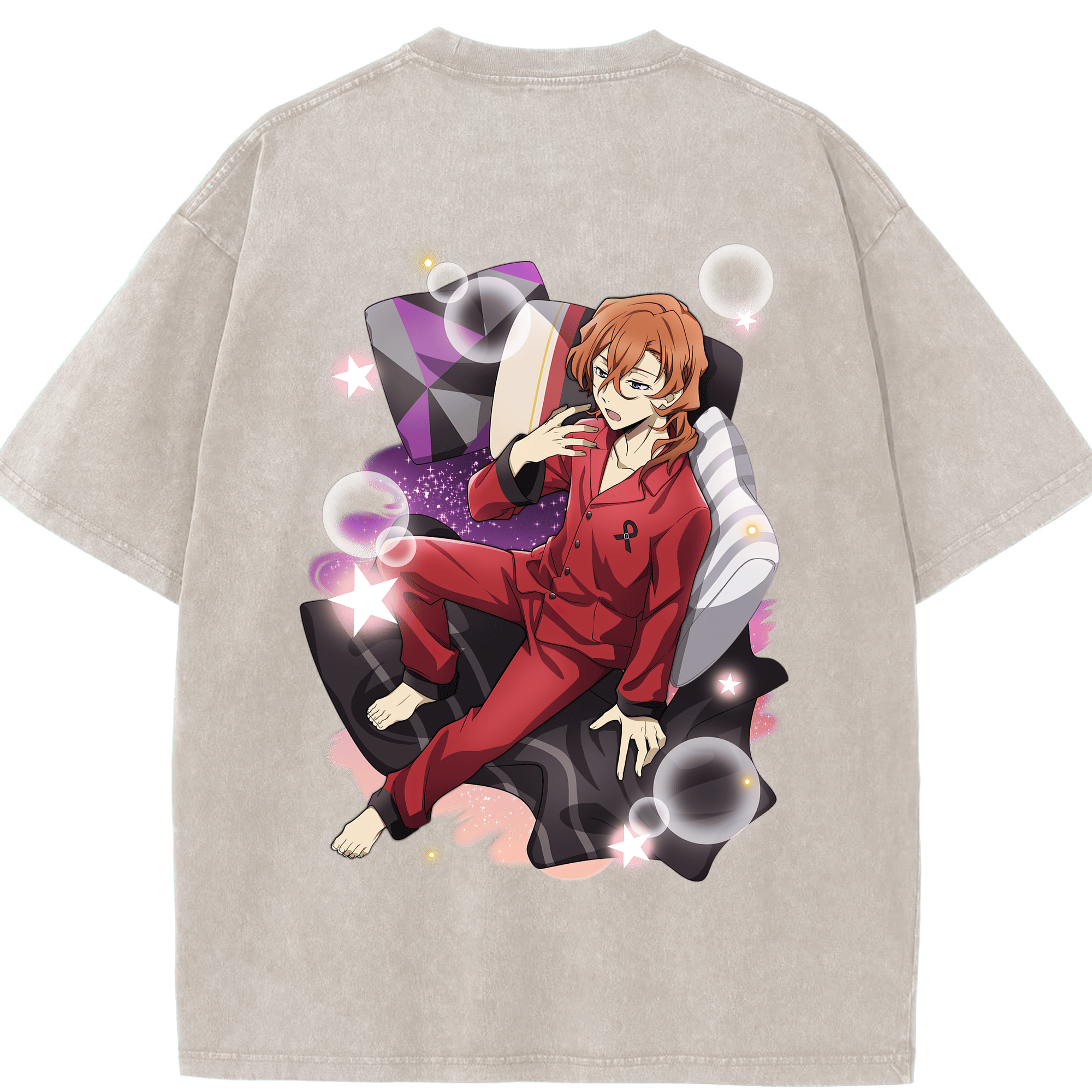（画像用） 文豪ストレイドッグス Bungo Stray Dogs 綿100% ヴィンテージ風 半袖Tシャツ（背面プリント）