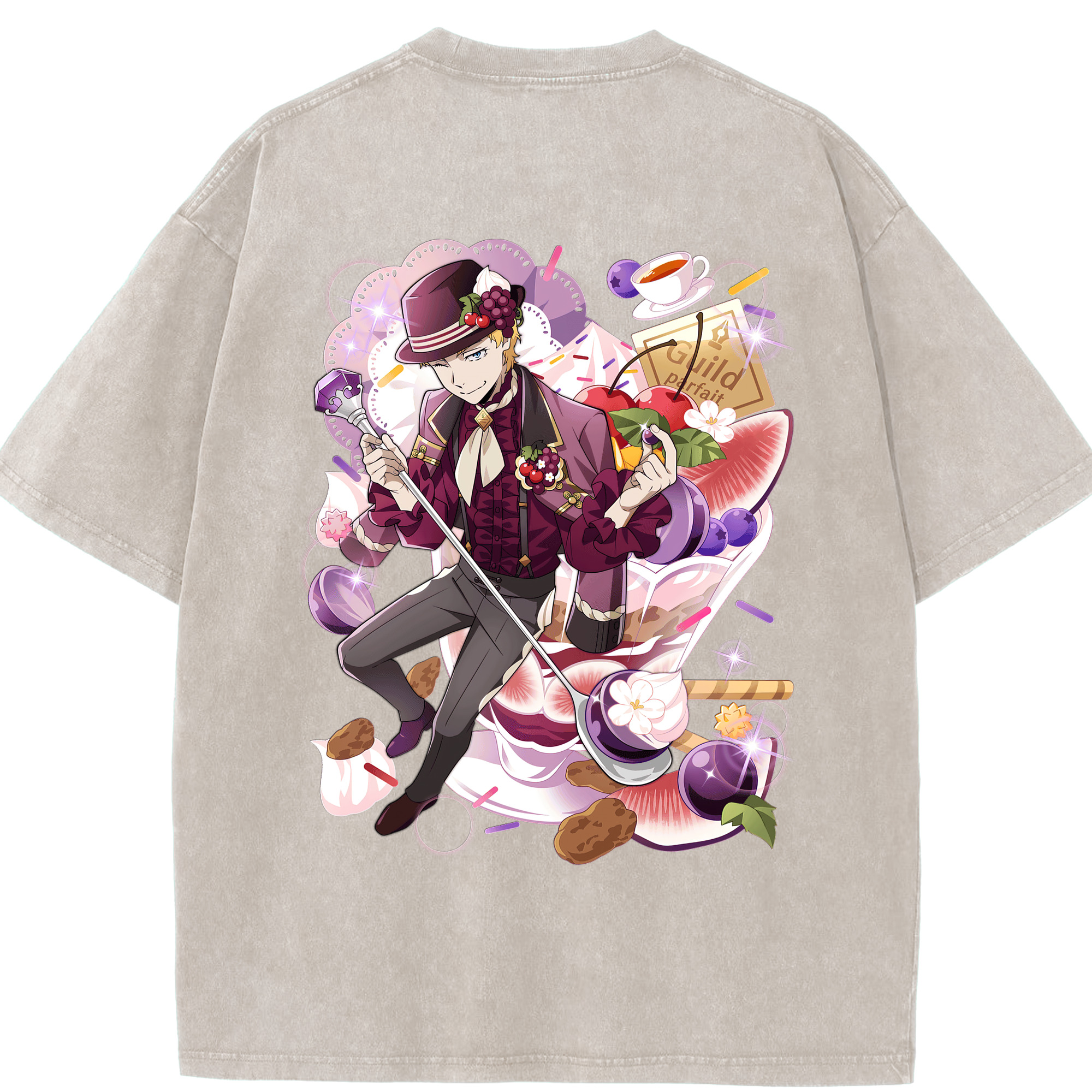 （画像用） 文豪ストレイドッグス Bungo Stray Dogs 綿100% ヴィンテージ風 半袖Tシャツ（背面プリント）