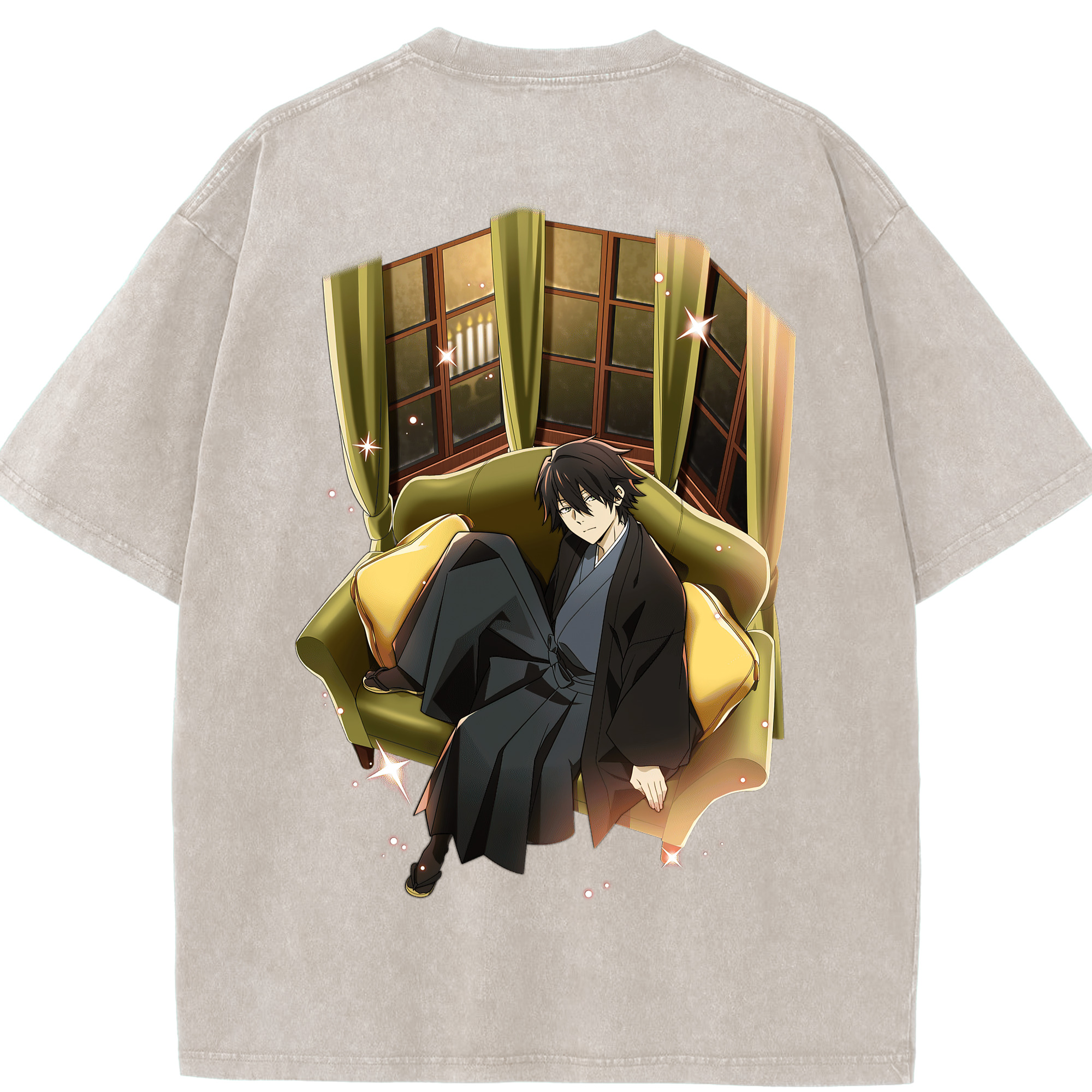 （画像用） 文豪ストレイドッグス Bungo Stray Dogs 綿100% ヴィンテージ風 半袖Tシャツ（背面プリント）