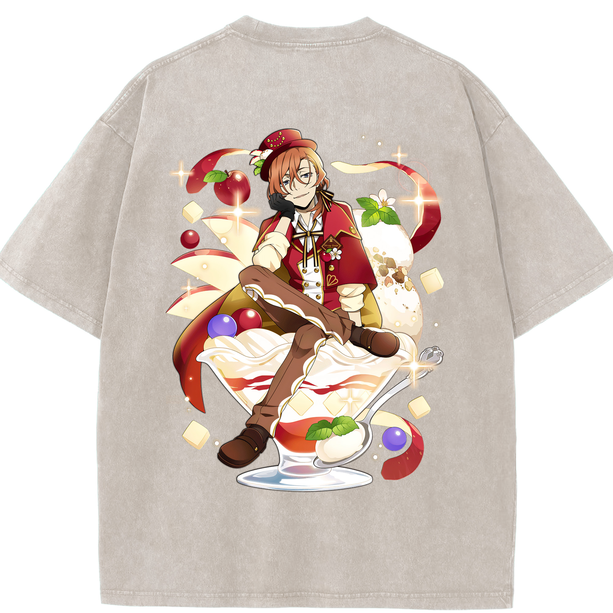 （画像用） 文豪ストレイドッグス Bungo Stray Dogs 綿100% ヴィンテージ風 半袖Tシャツ（背面プリント）