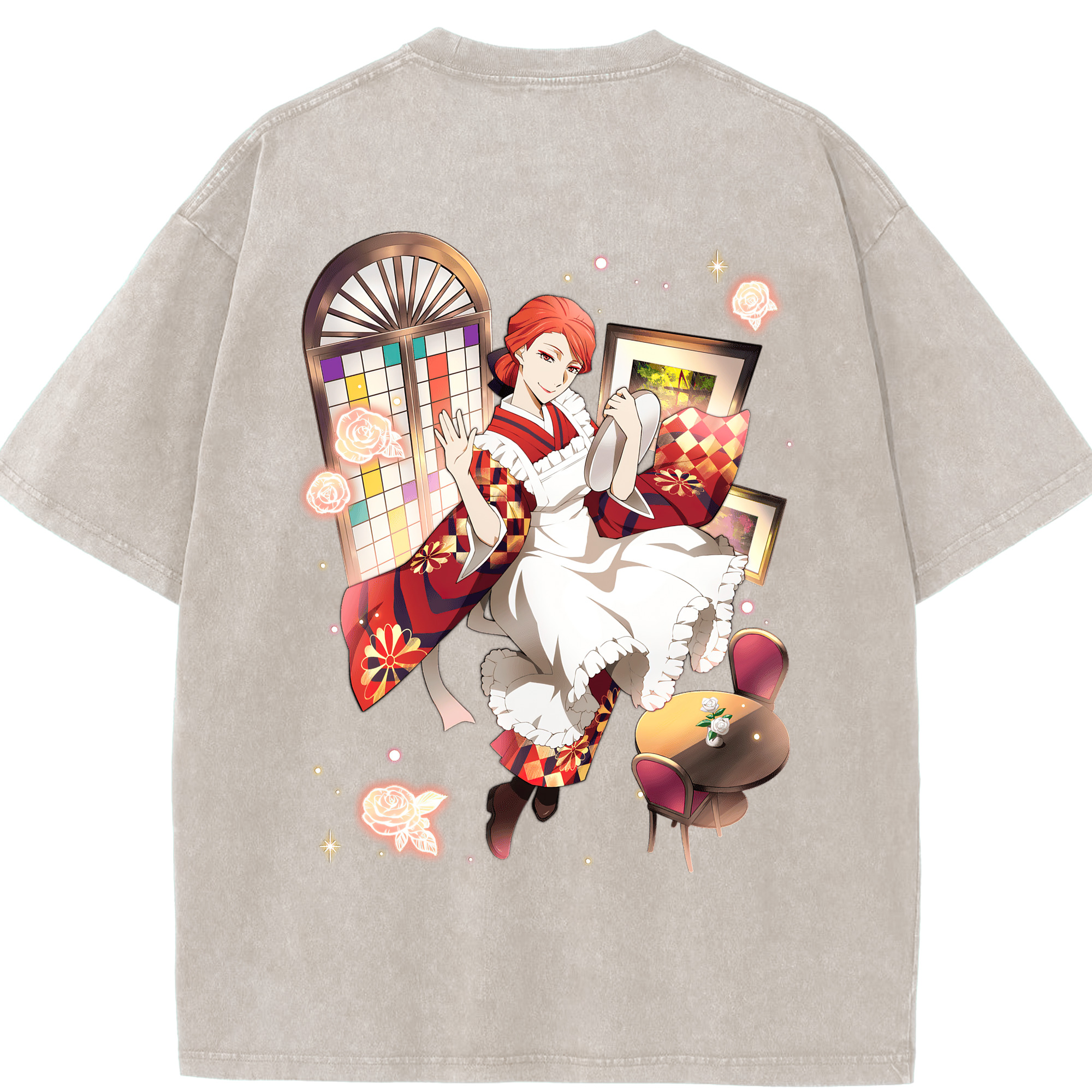 （画像用） 文豪ストレイドッグス Bungo Stray Dogs 綿100% ヴィンテージ風 半袖Tシャツ（背面プリント）