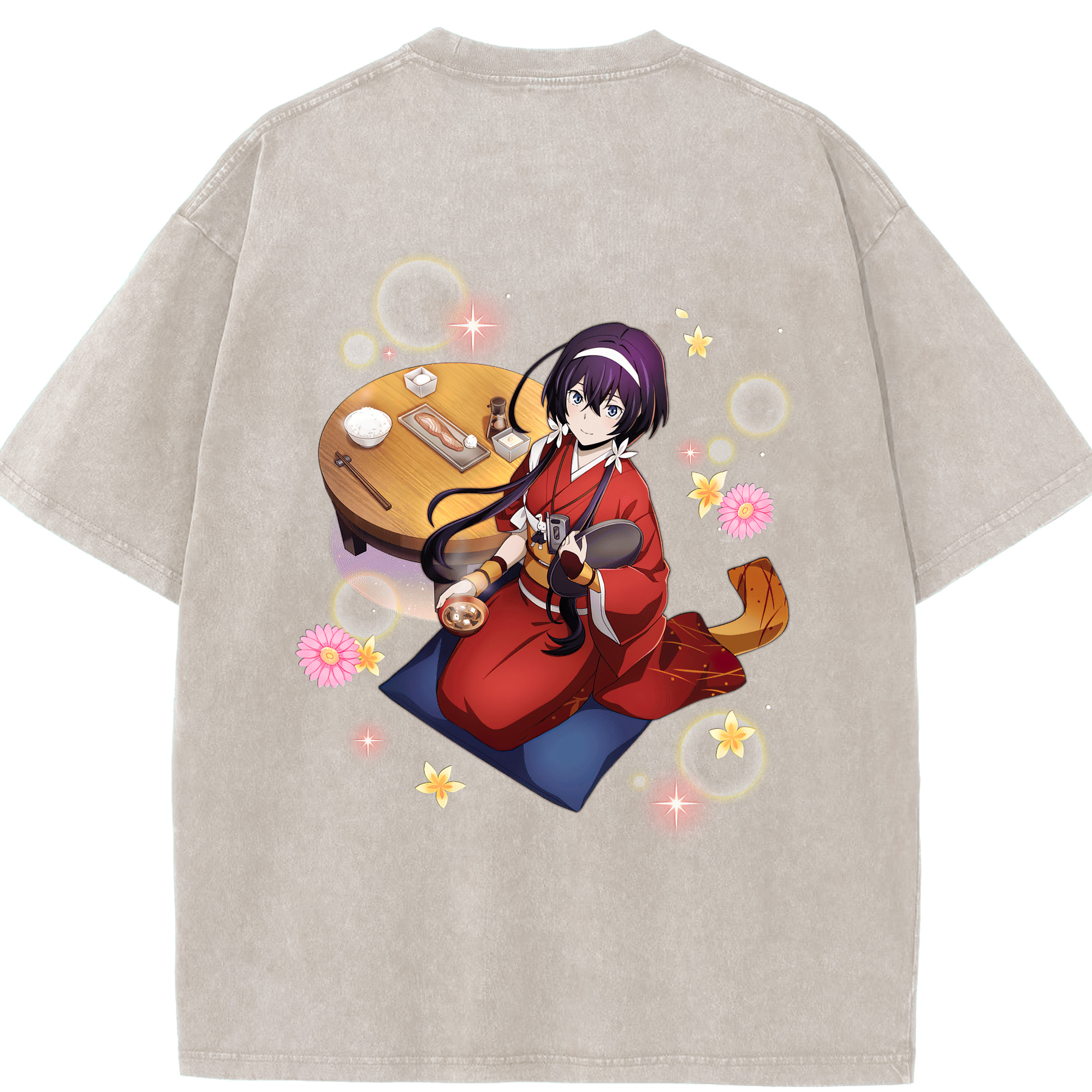 （画像用） 文豪ストレイドッグス Bungo Stray Dogs 綿100% ヴィンテージ風 半袖Tシャツ（背面プリント）
