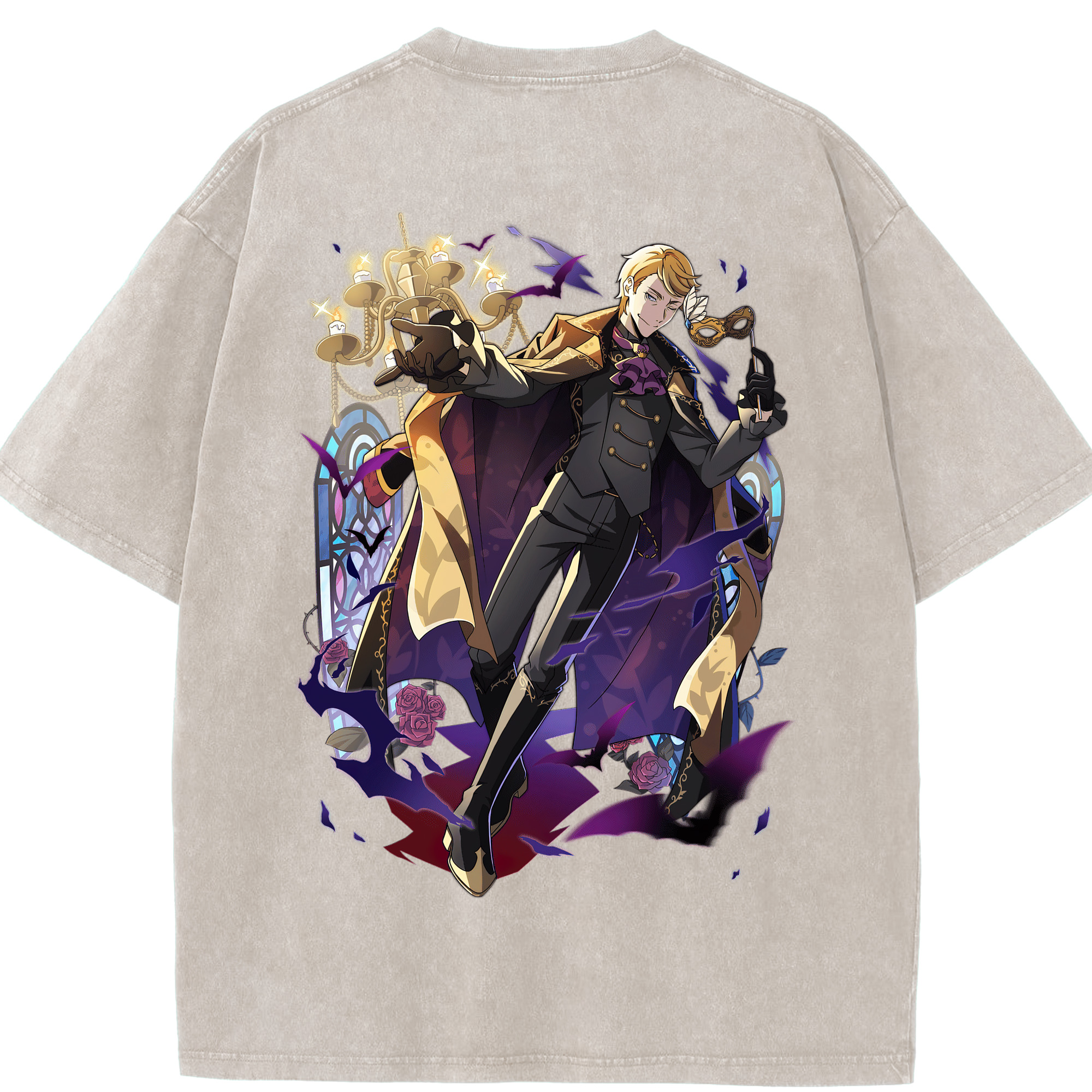 （画像用） 文豪ストレイドッグス Bungo Stray Dogs 綿100% ヴィンテージ風 半袖Tシャツ（背面プリント）