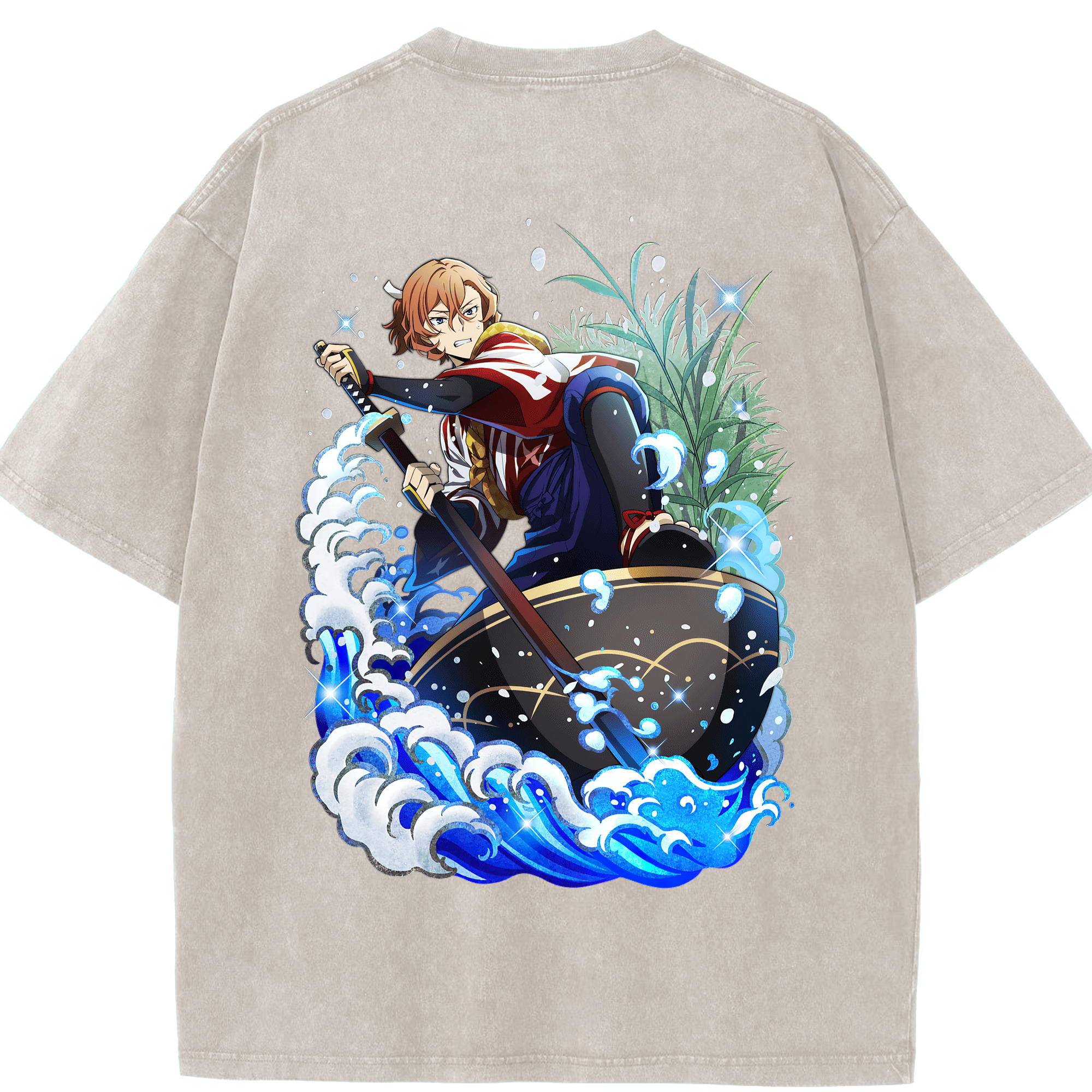 （画像用） 文豪ストレイドッグス Bungo Stray Dogs 綿100% ヴィンテージ風 半袖Tシャツ（背面プリント）