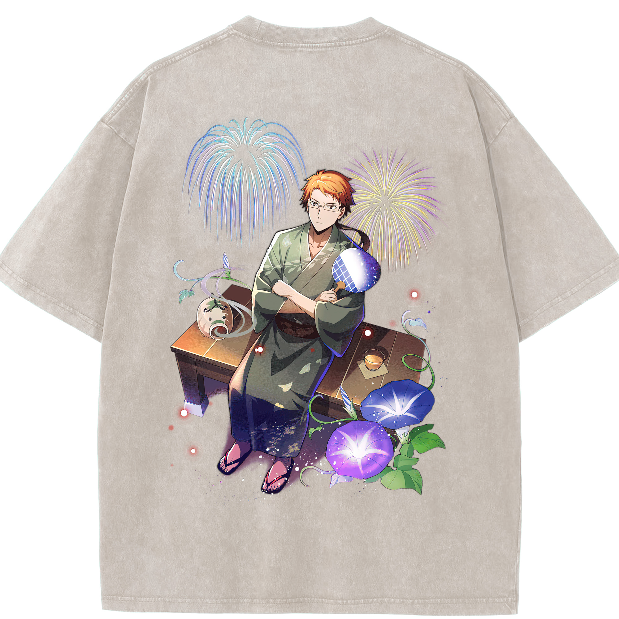 （画像用） 文豪ストレイドッグス Bungo Stray Dogs 綿100% ヴィンテージ風 半袖Tシャツ（背面プリント）