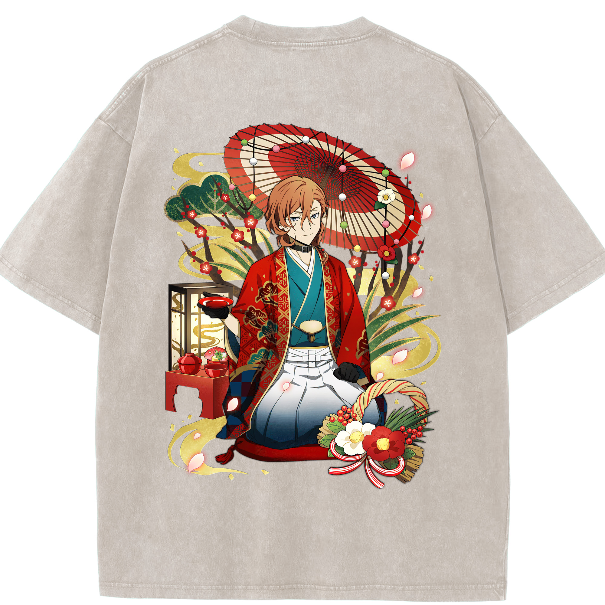（画像用） 文豪ストレイドッグス Bungo Stray Dogs 綿100% ヴィンテージ風 半袖Tシャツ（背面プリント）