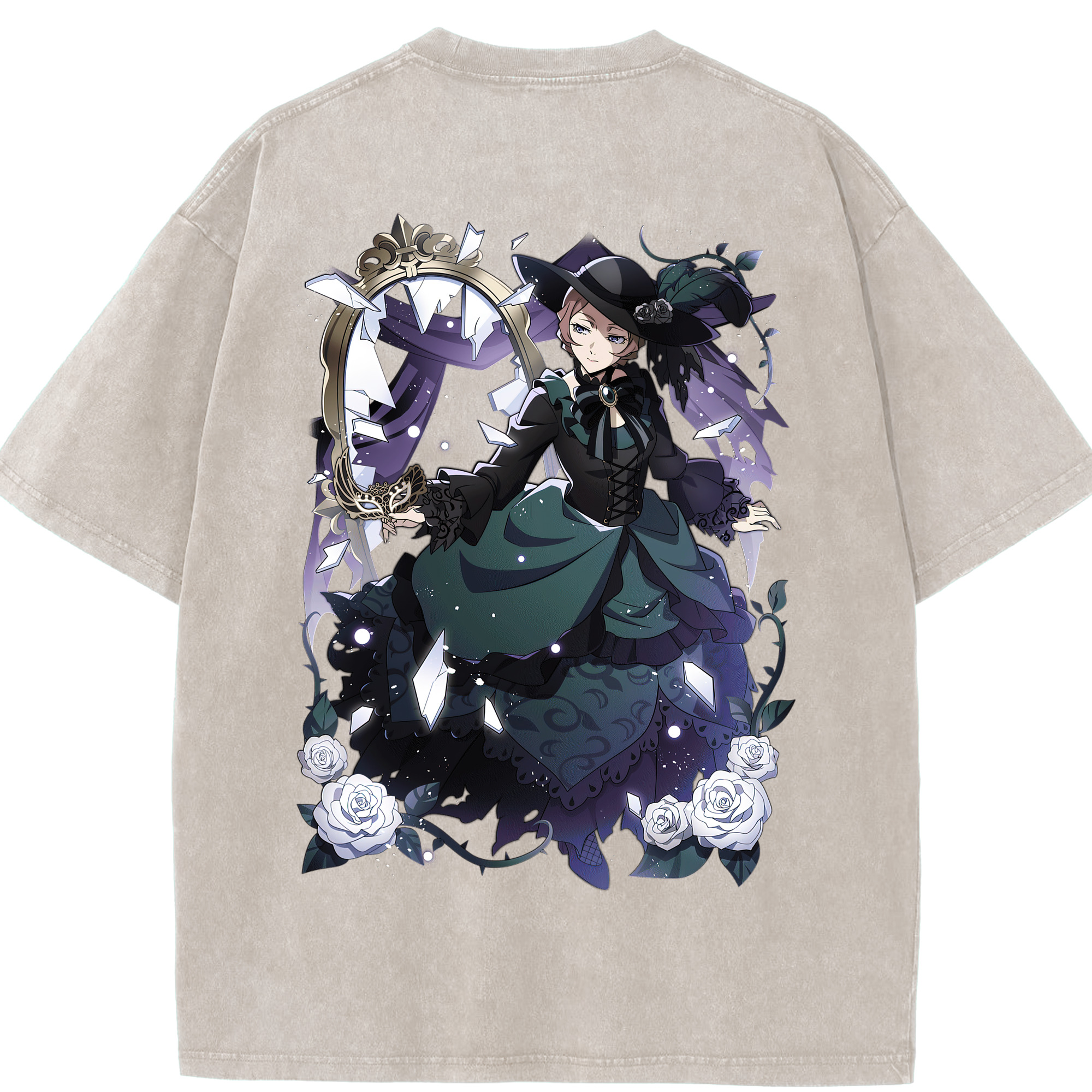 （画像用） 文豪ストレイドッグス Bungo Stray Dogs 綿100% ヴィンテージ風 半袖Tシャツ（背面プリント）