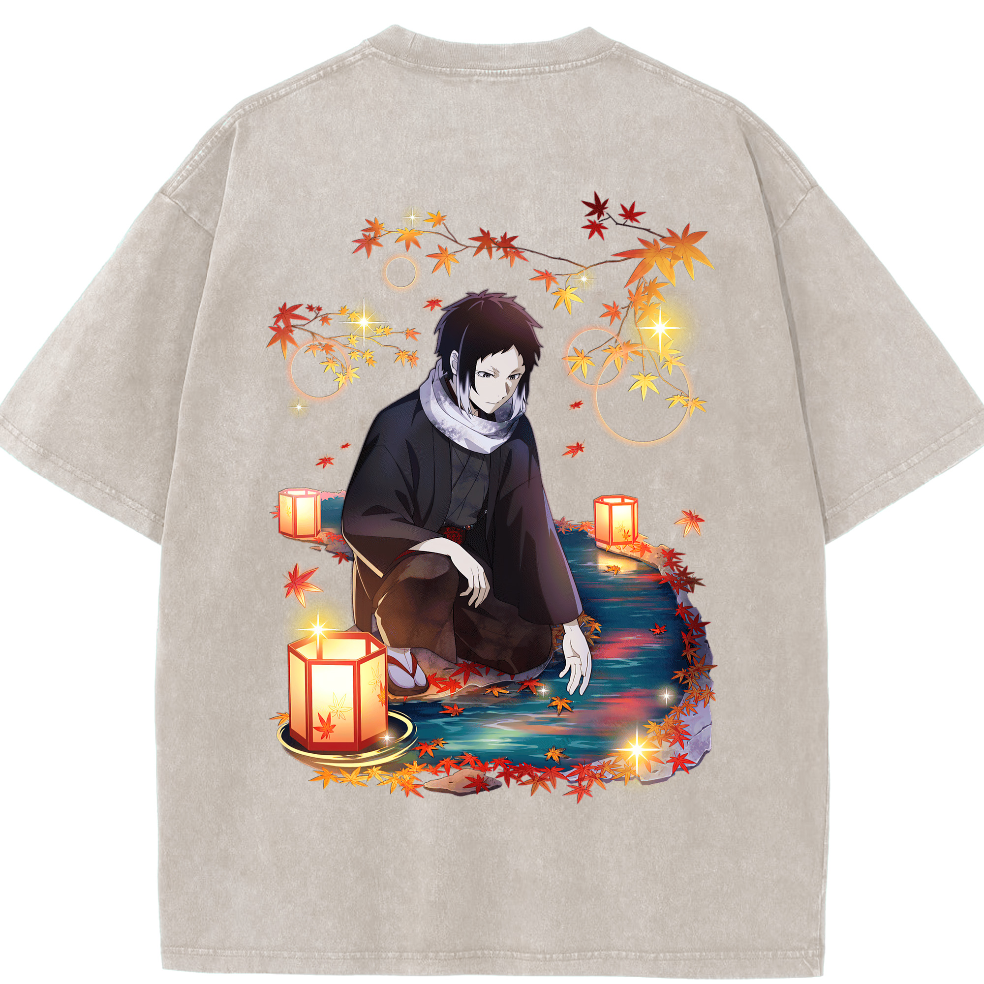 （画像用） 文豪ストレイドッグス Bungo Stray Dogs 綿100% ヴィンテージ風 半袖Tシャツ（背面プリント）