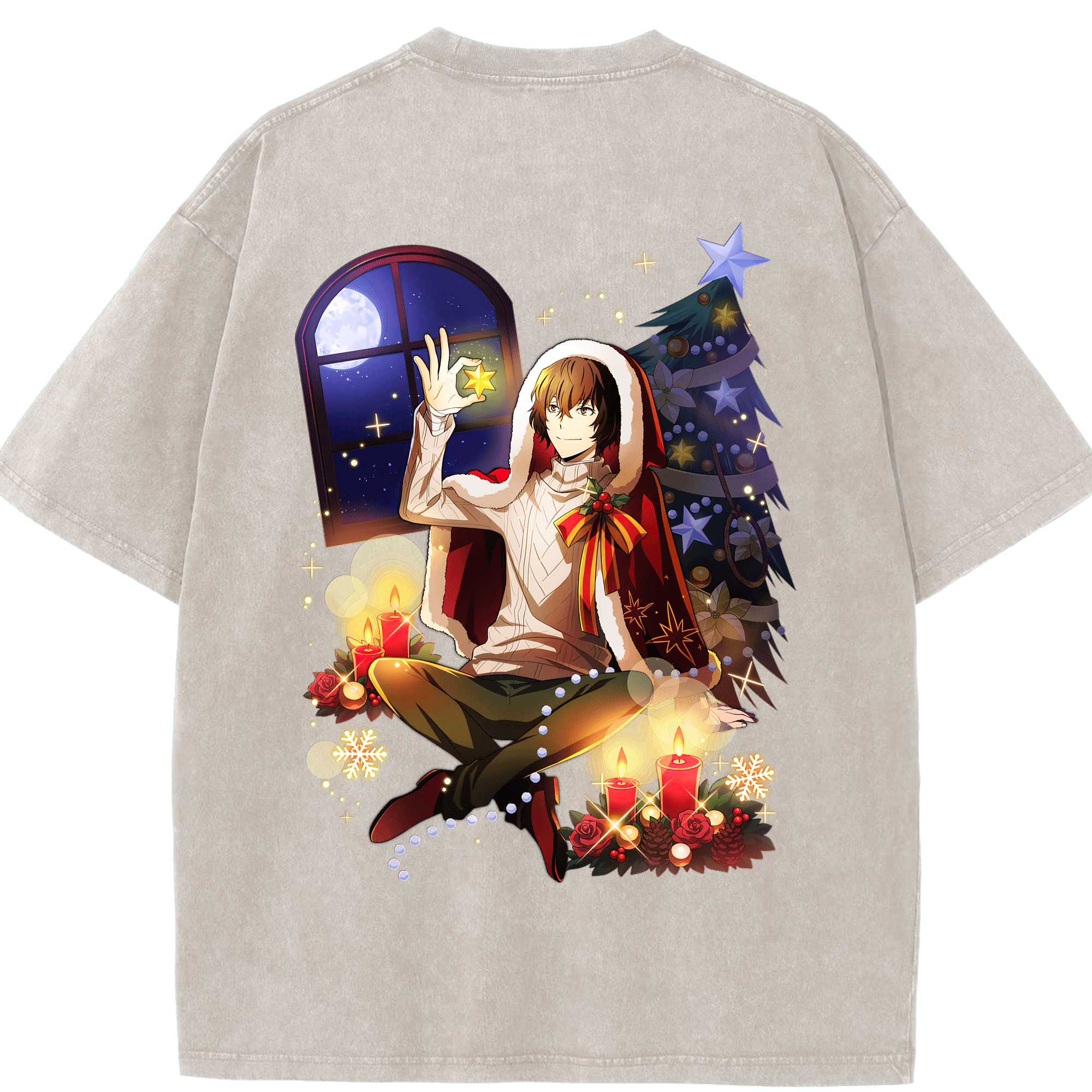 （画像用） 文豪ストレイドッグス Bungo Stray Dogs 綿100% ヴィンテージ風 半袖Tシャツ（背面プリント）