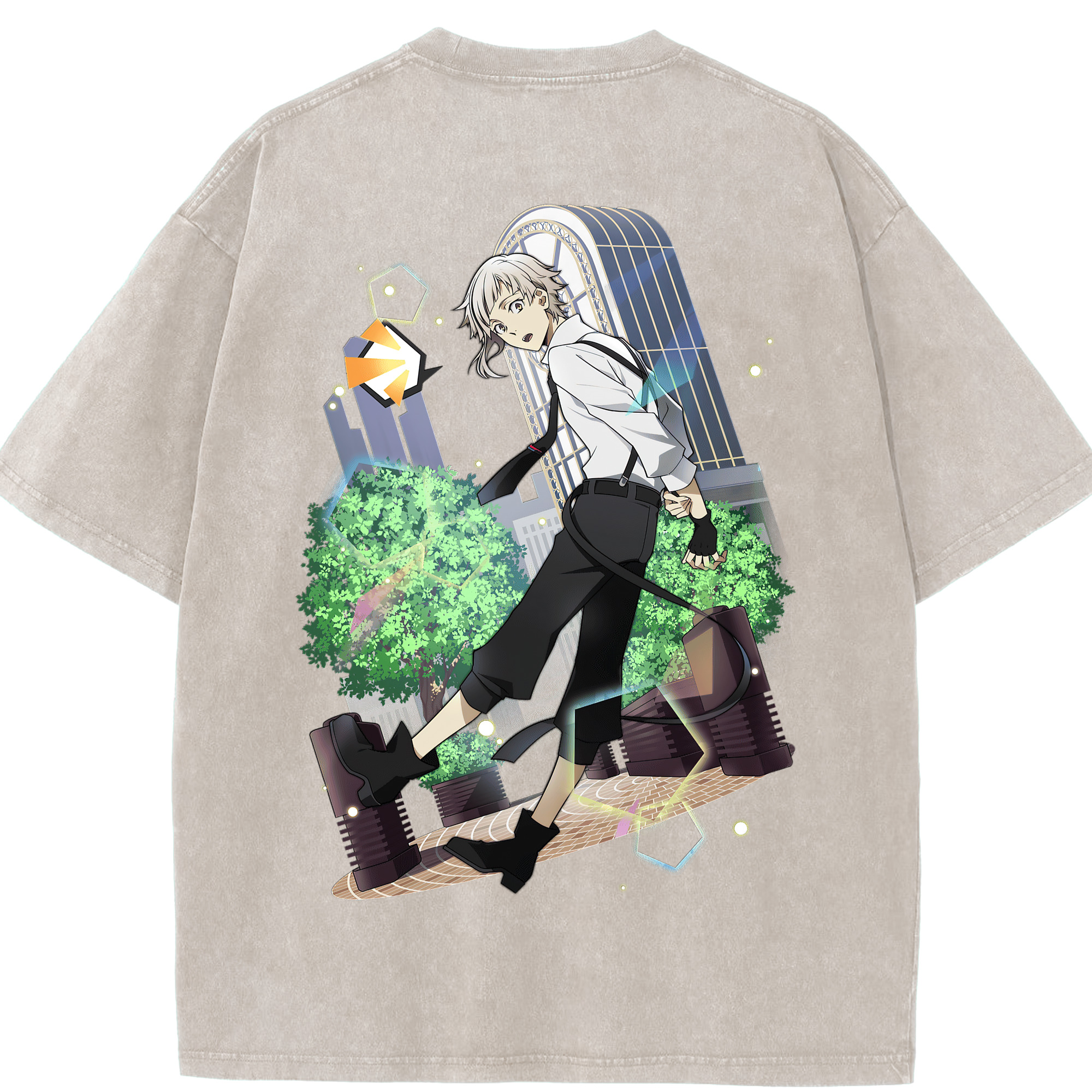 （画像用） 文豪ストレイドッグス Bungo Stray Dogs 綿100% ヴィンテージ風 半袖Tシャツ（背面プリント）
