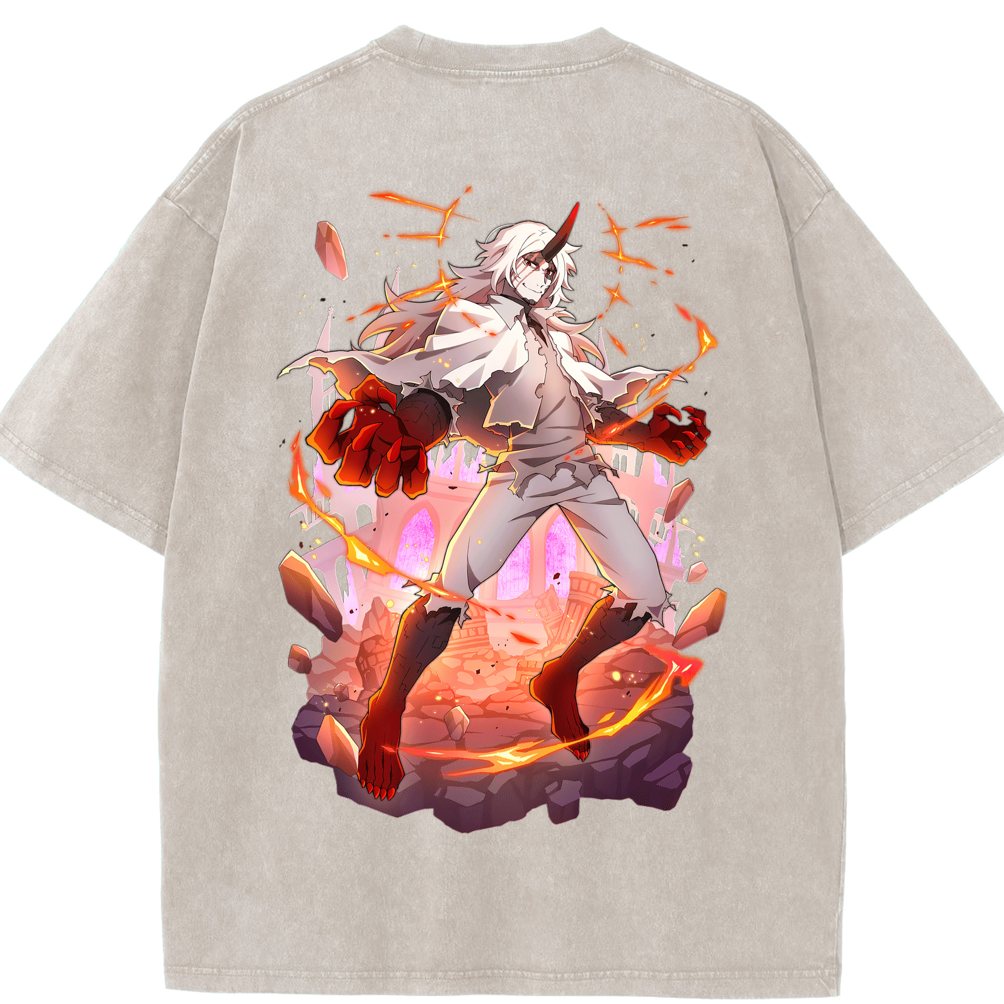 （画像用） 文豪ストレイドッグス Bungo Stray Dogs 綿100% ヴィンテージ風 半袖Tシャツ（背面プリント）