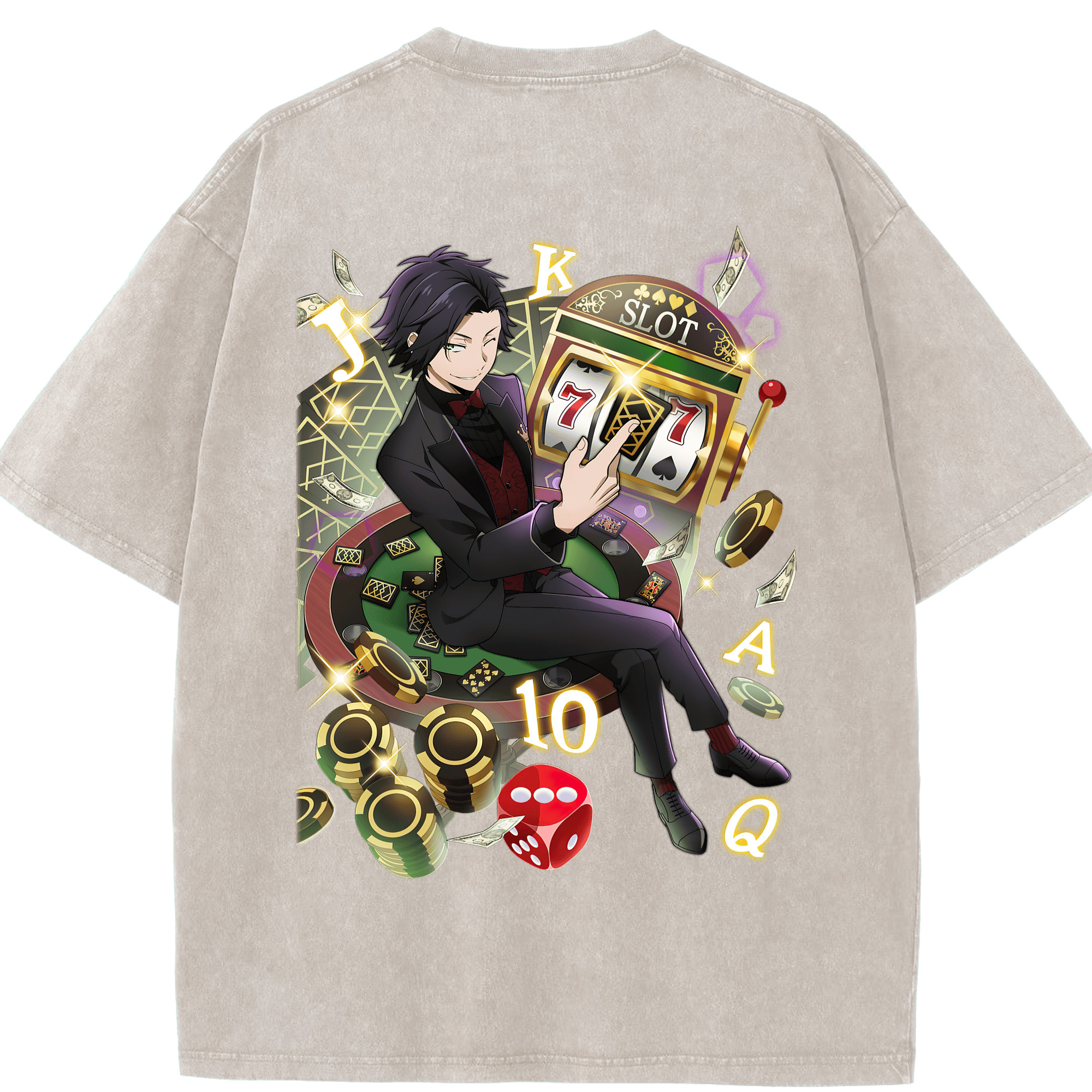 （画像用） 文豪ストレイドッグス Bungo Stray Dogs 綿100% ヴィンテージ風 半袖Tシャツ（背面プリント）