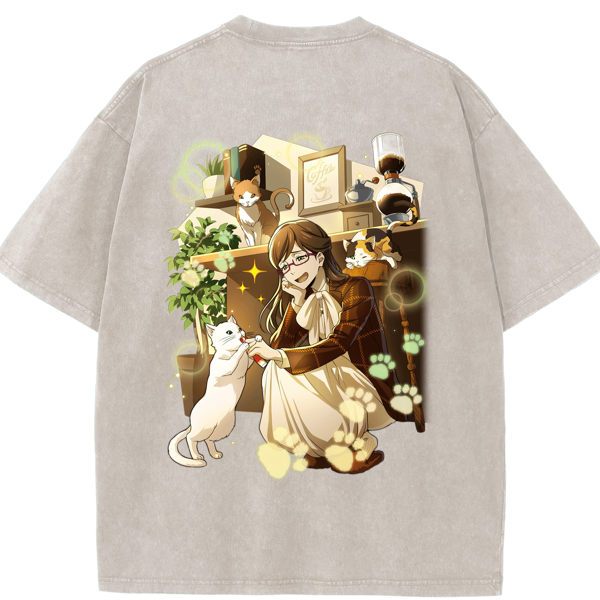 （画像用） 文豪ストレイドッグス Bungo Stray Dogs 綿100% ヴィンテージ風 半袖Tシャツ（背面プリント）