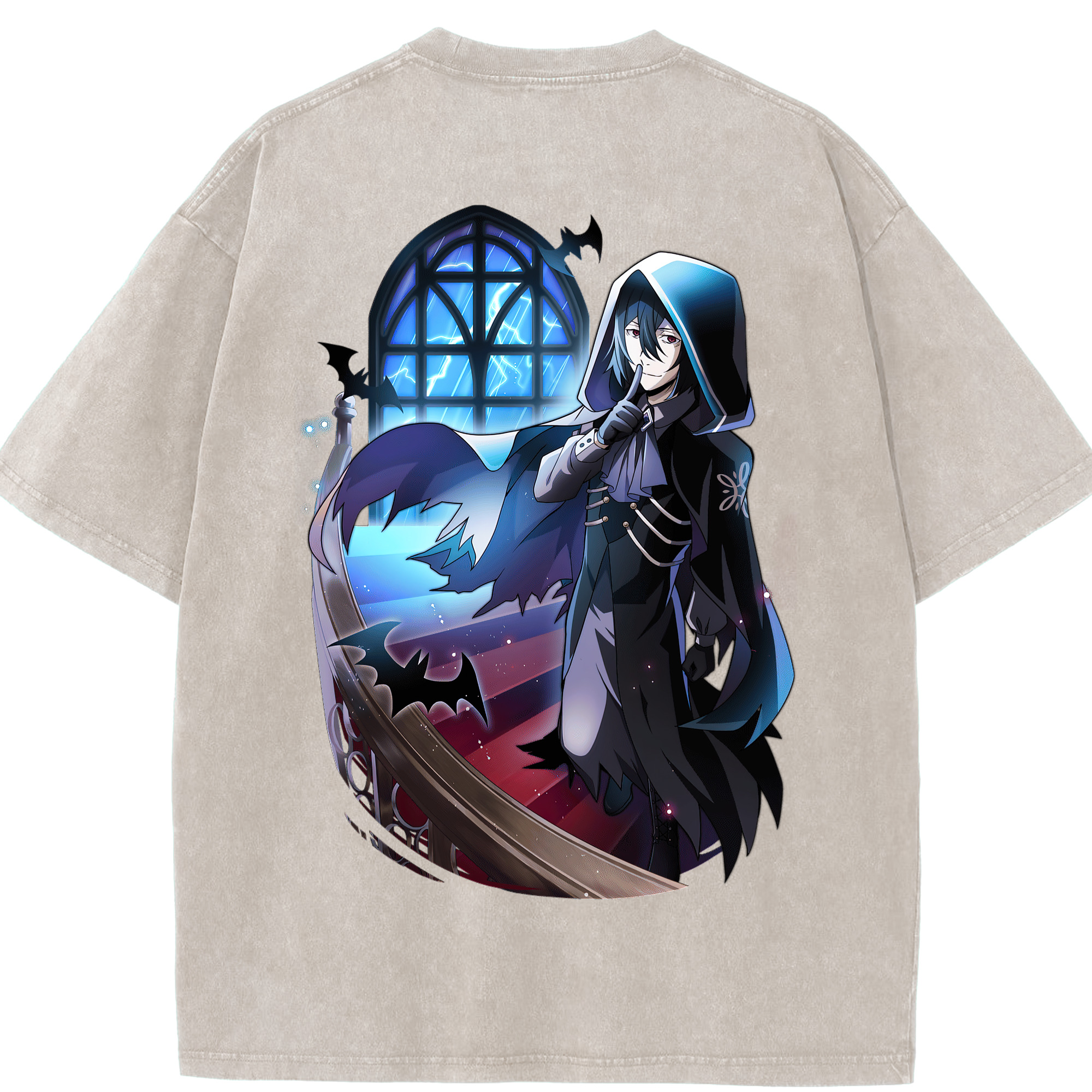 （画像用） 文豪ストレイドッグス Bungo Stray Dogs 綿100% ヴィンテージ風 半袖Tシャツ（背面プリント）