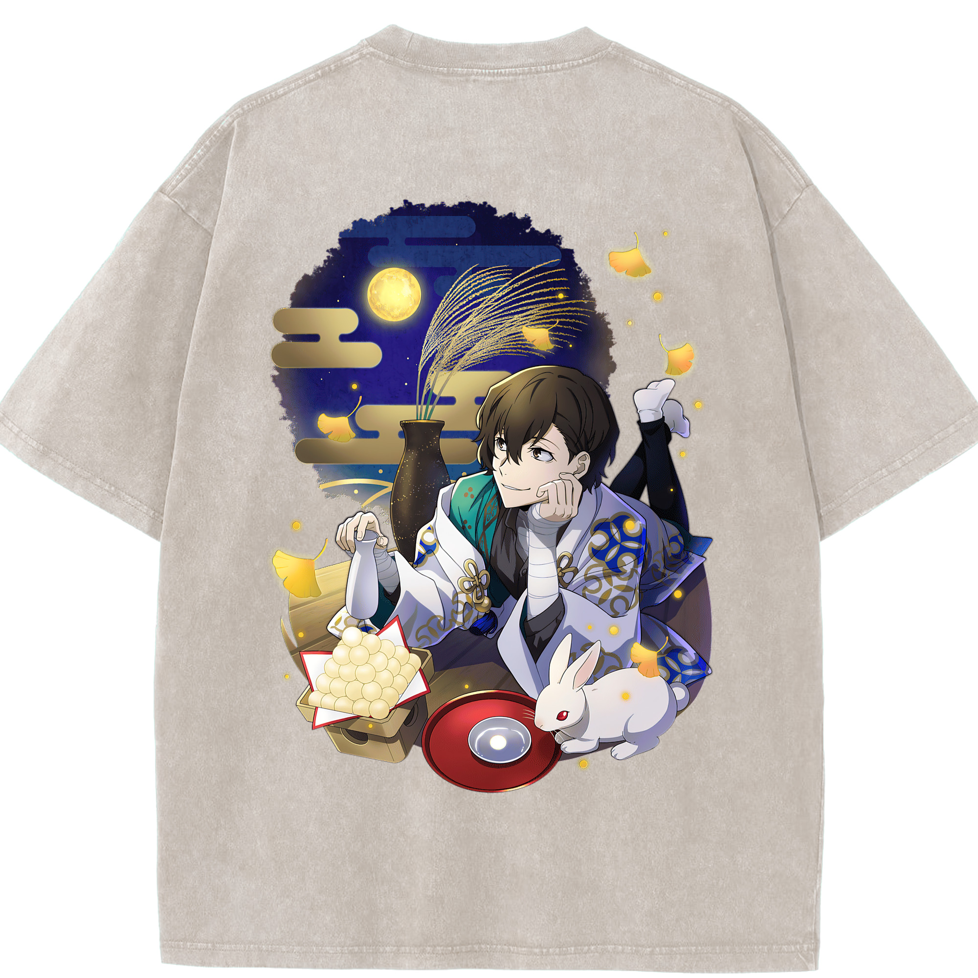 （画像用） 文豪ストレイドッグス Bungo Stray Dogs 綿100% ヴィンテージ風 半袖Tシャツ（背面プリント）
