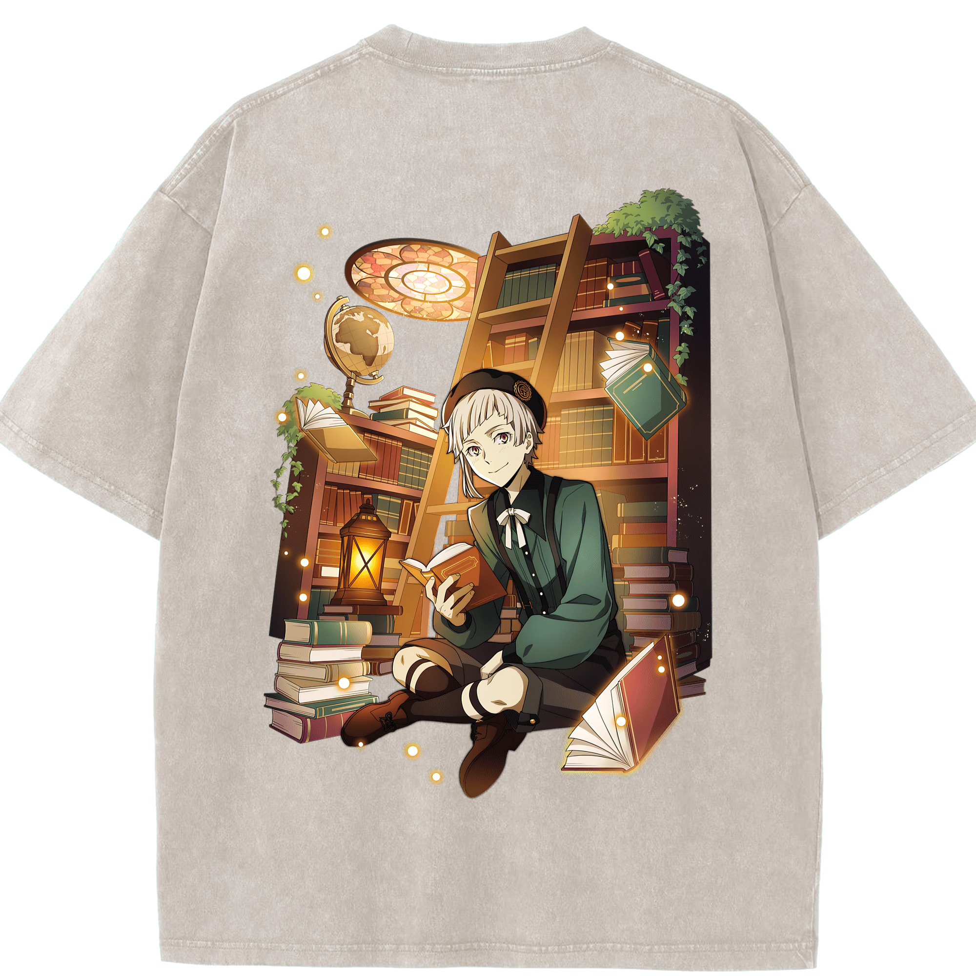 （画像用） 文豪ストレイドッグス Bungo Stray Dogs 綿100% ヴィンテージ風 半袖Tシャツ（背面プリント）