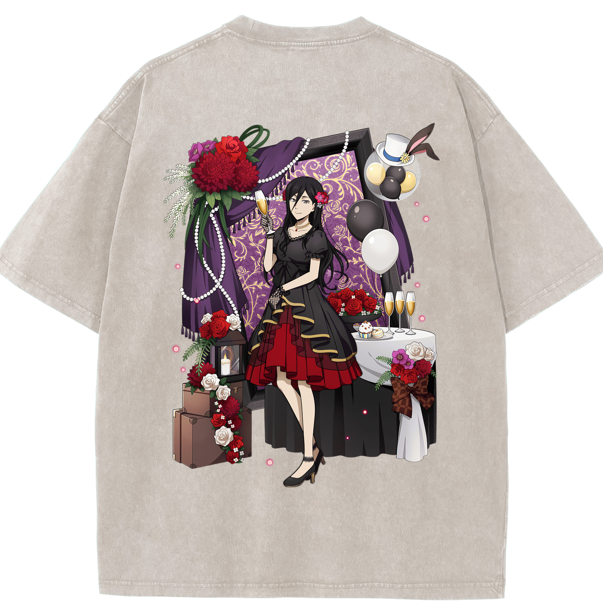 （画像用） 文豪ストレイドッグス Bungo Stray Dogs 綿100% ヴィンテージ風 半袖Tシャツ（背面プリント）