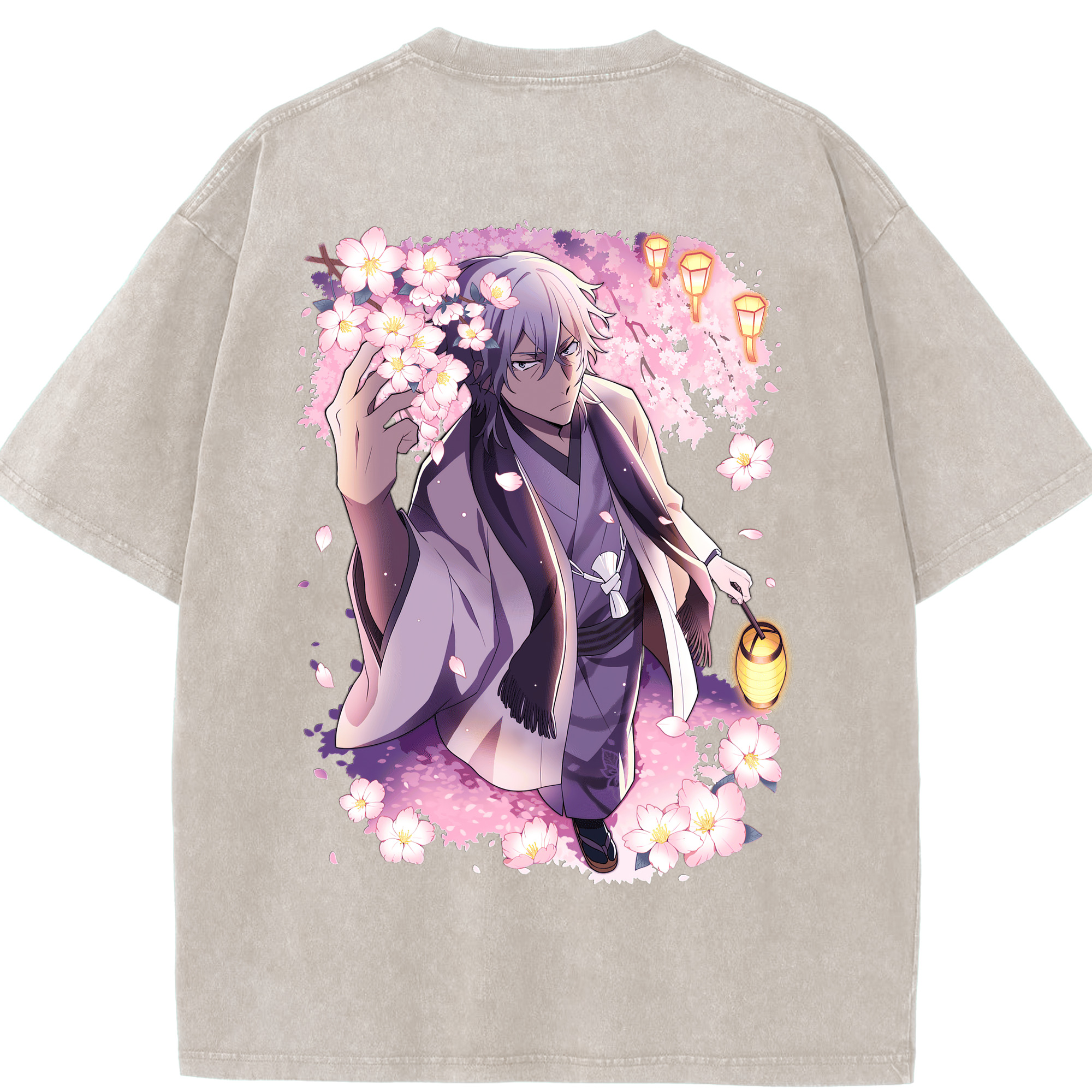 （画像用） 文豪ストレイドッグス Bungo Stray Dogs 綿100% ヴィンテージ風 半袖Tシャツ（背面プリント）