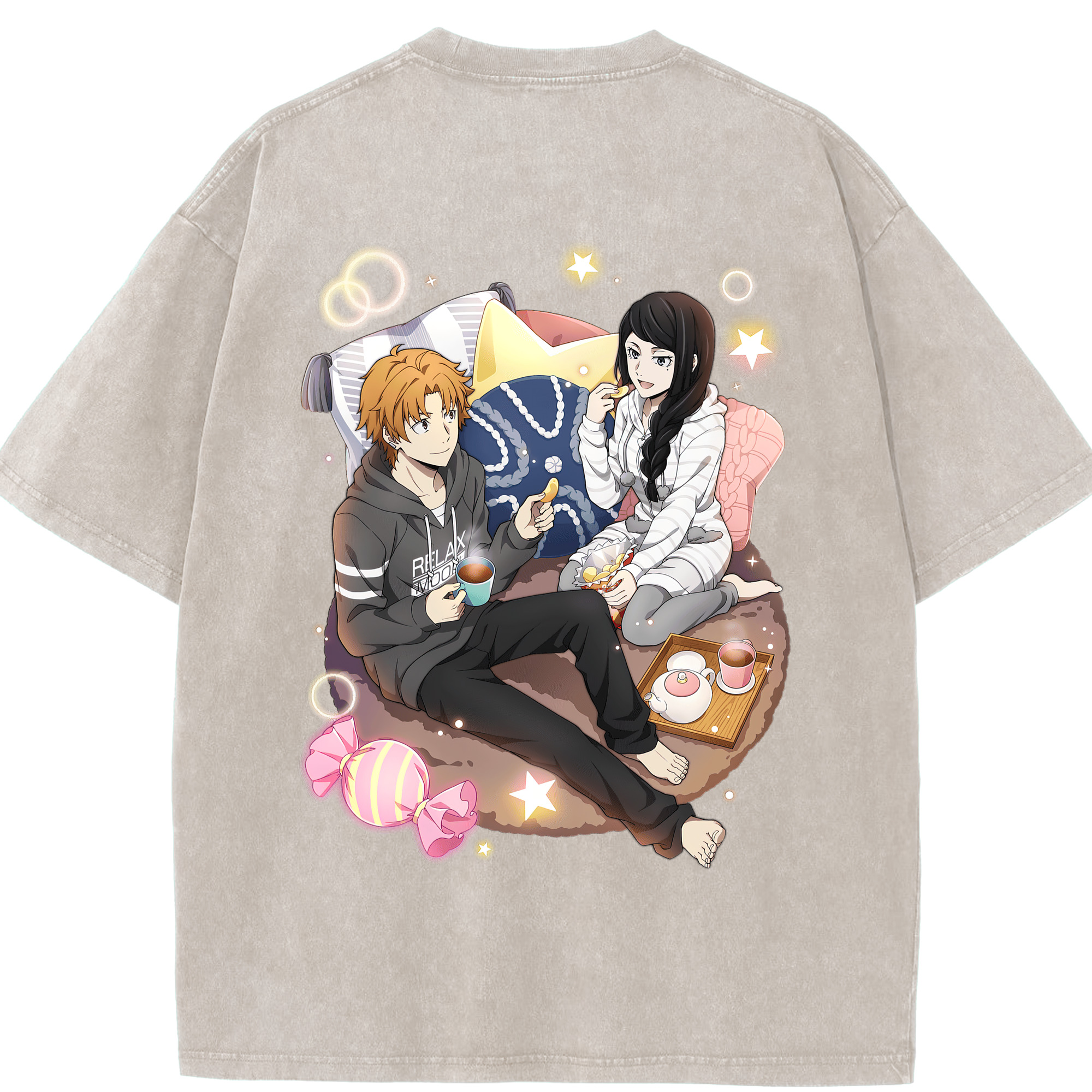（画像用） 文豪ストレイドッグス Bungo Stray Dogs 綿100% ヴィンテージ風 半袖Tシャツ（背面プリント）