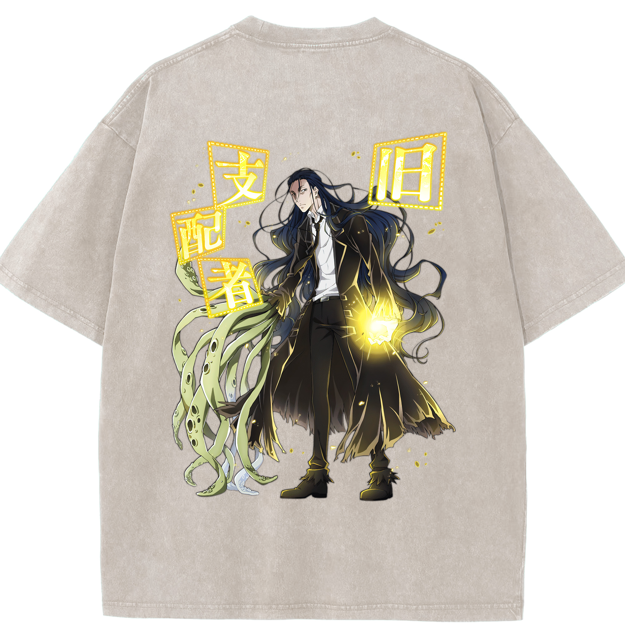 （画像用） 文豪ストレイドッグス Bungo Stray Dogs 綿100% ヴィンテージ風 半袖Tシャツ（背面プリント）