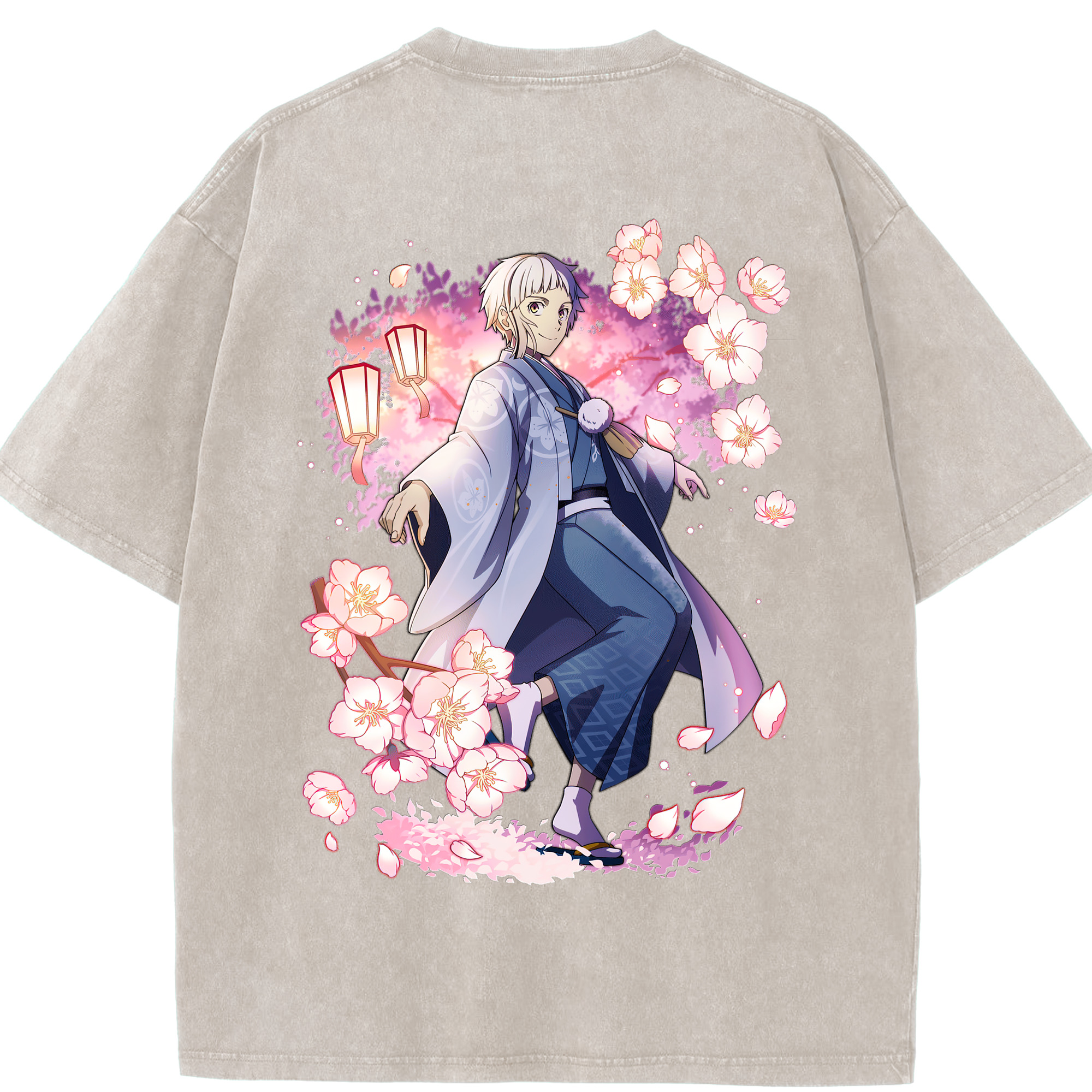 （画像用） 文豪ストレイドッグス Bungo Stray Dogs 綿100% ヴィンテージ風 半袖Tシャツ（背面プリント）