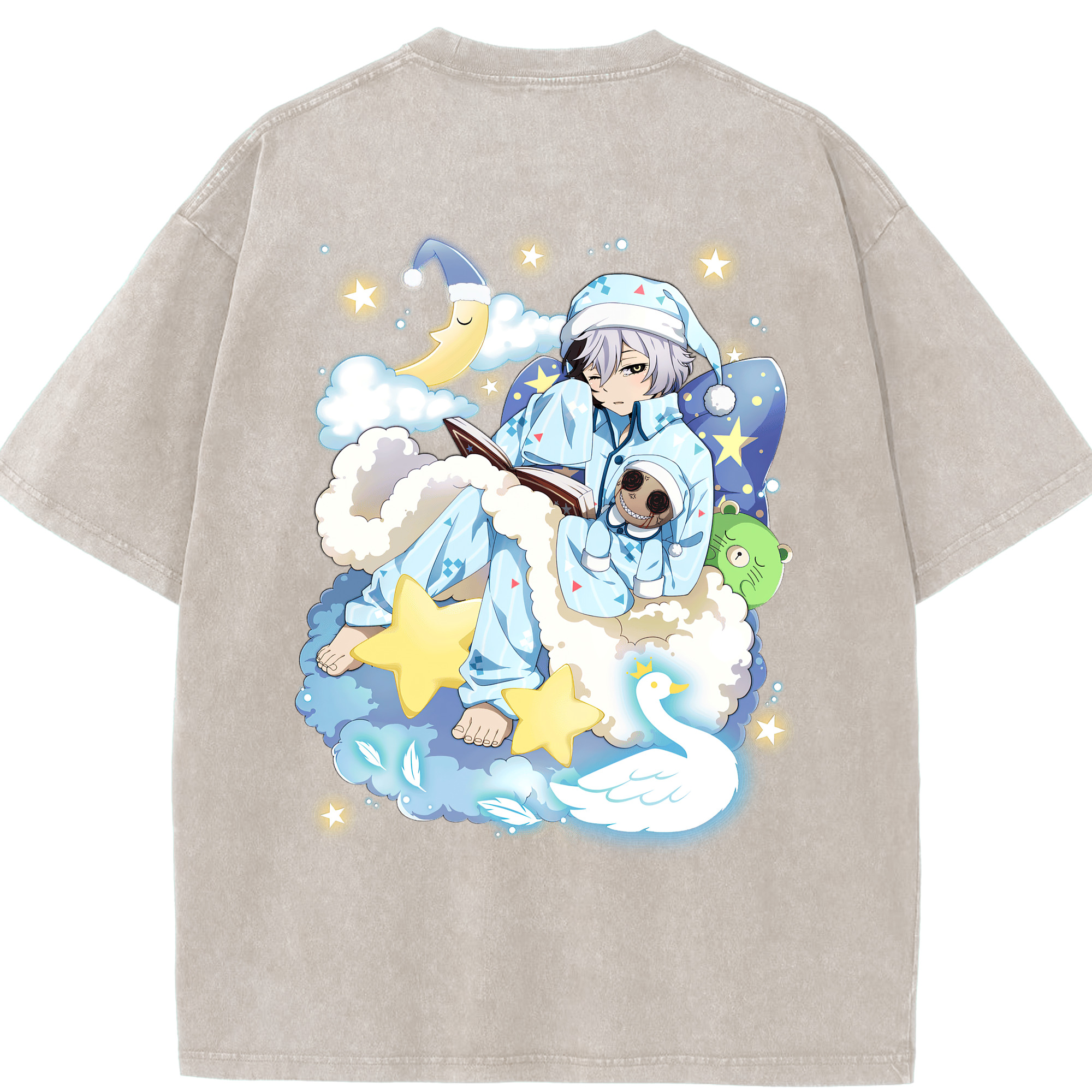 （画像用） 文豪ストレイドッグス Bungo Stray Dogs 綿100% ヴィンテージ風 半袖Tシャツ（背面プリント）