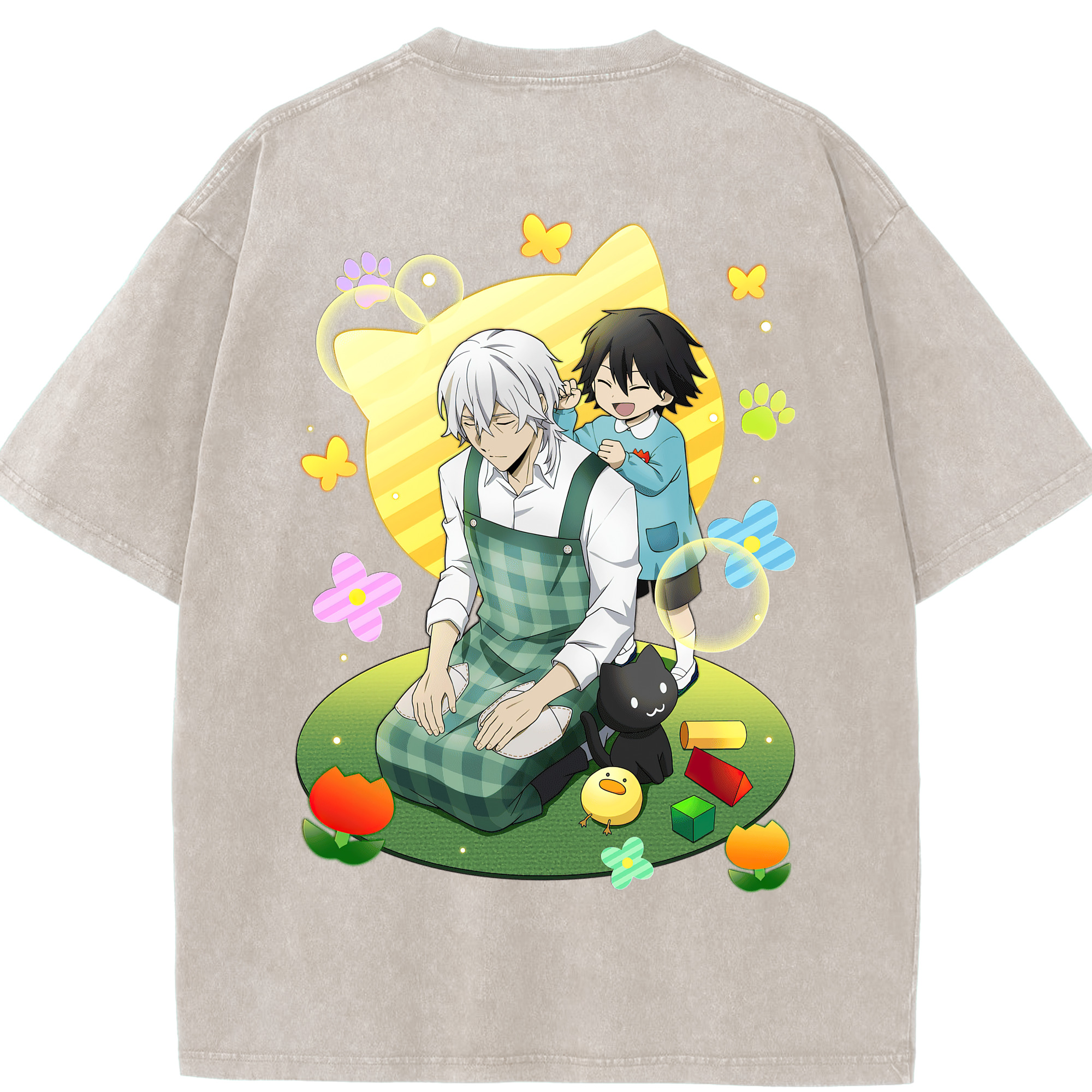 （画像用） 文豪ストレイドッグス Bungo Stray Dogs 綿100% ヴィンテージ風 半袖Tシャツ（背面プリント）