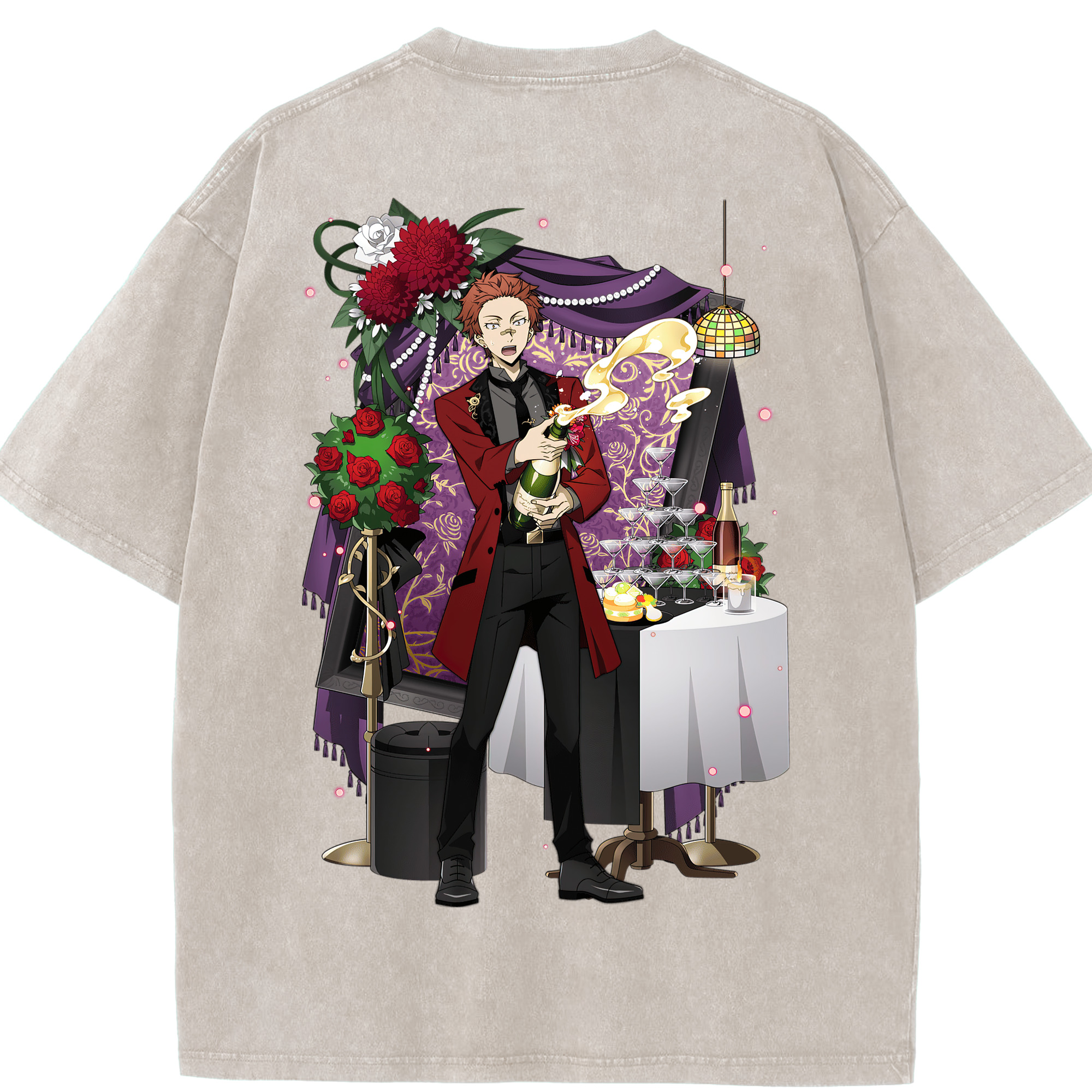 （画像用） 文豪ストレイドッグス Bungo Stray Dogs 綿100% ヴィンテージ風 半袖Tシャツ（背面プリント）