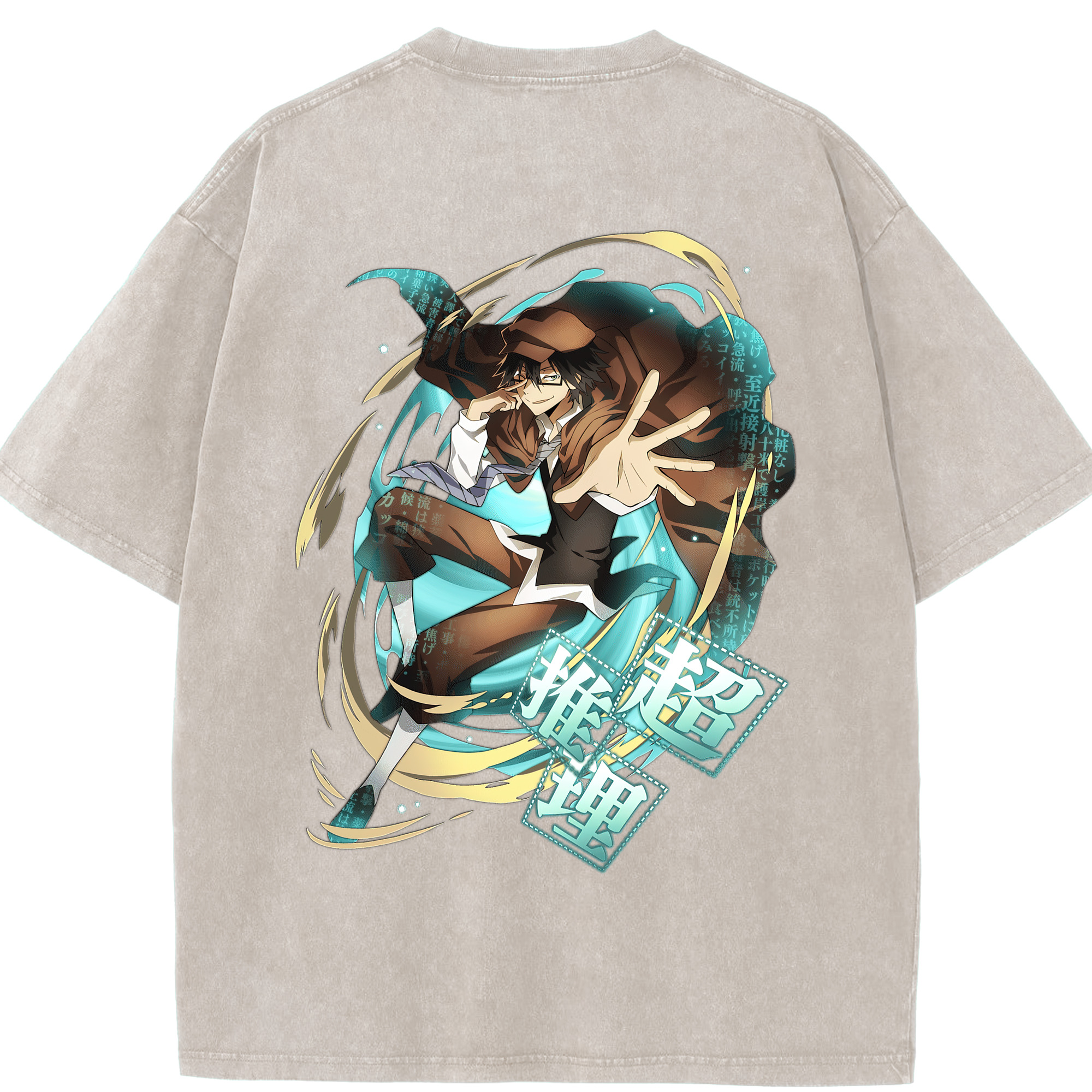 （画像用） 文豪ストレイドッグス Bungo Stray Dogs 綿100% ヴィンテージ風 半袖Tシャツ（背面プリント）