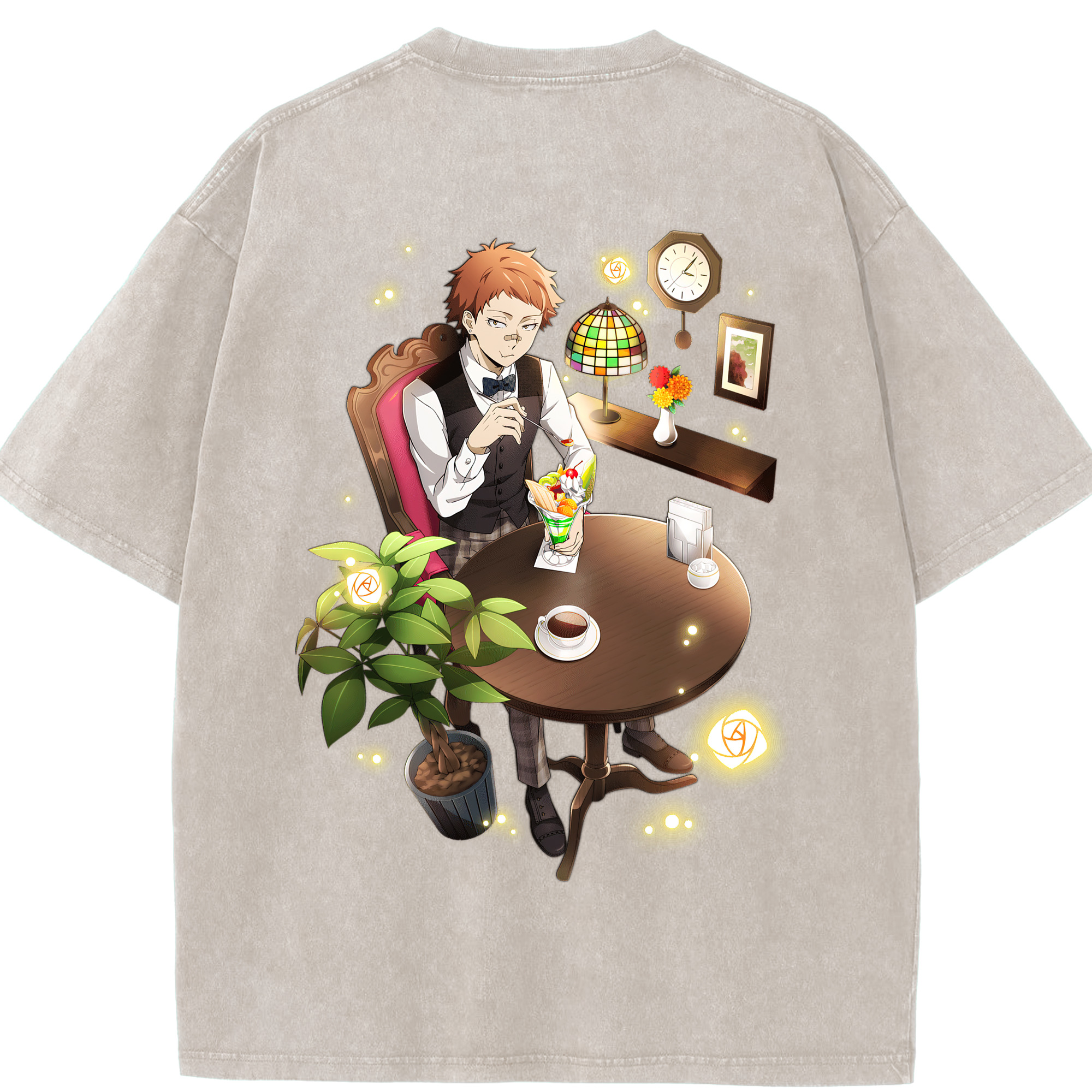 （画像用） 文豪ストレイドッグス Bungo Stray Dogs 綿100% ヴィンテージ風 半袖Tシャツ（背面プリント）