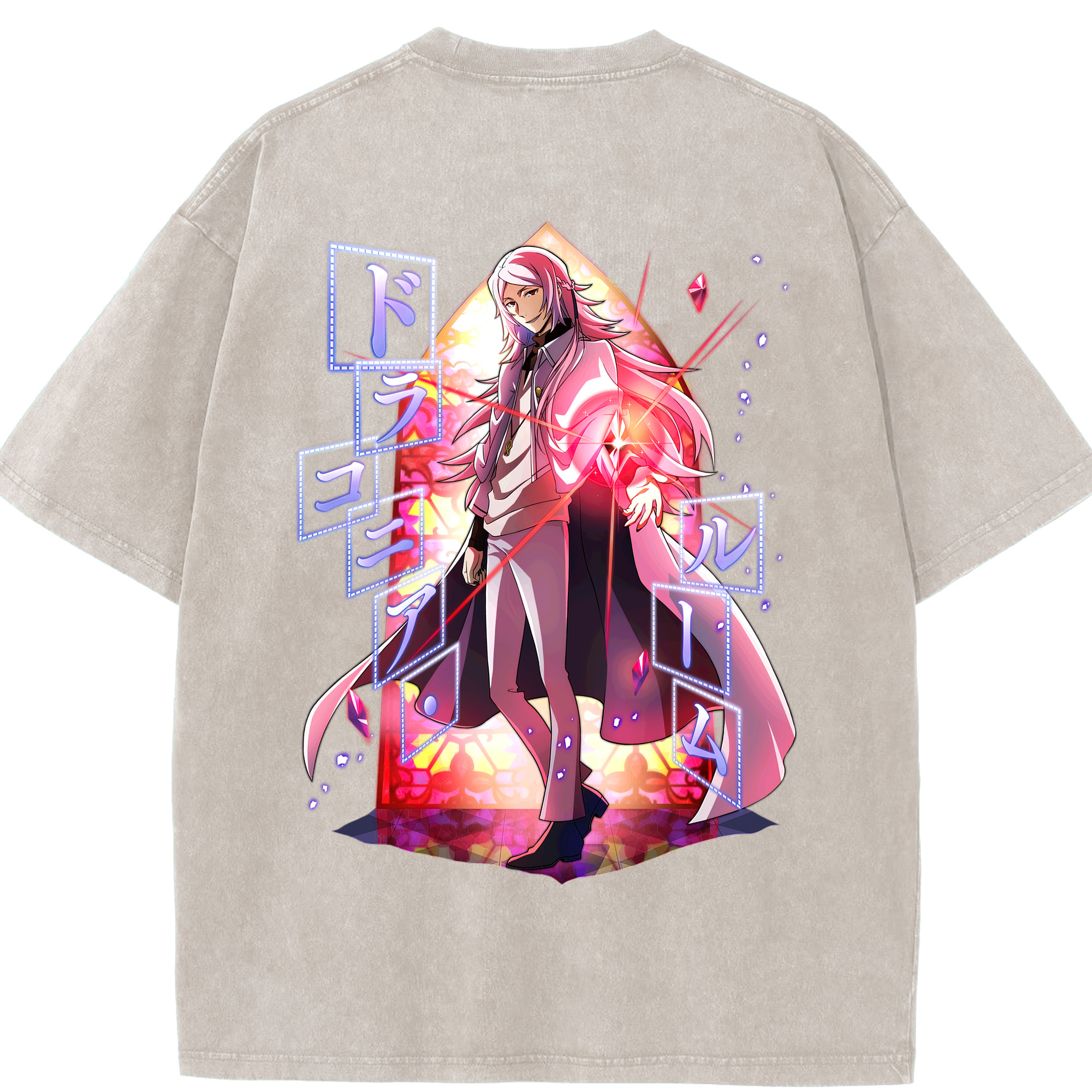 （画像用） 文豪ストレイドッグス Bungo Stray Dogs 綿100% ヴィンテージ風 半袖Tシャツ（背面プリント）