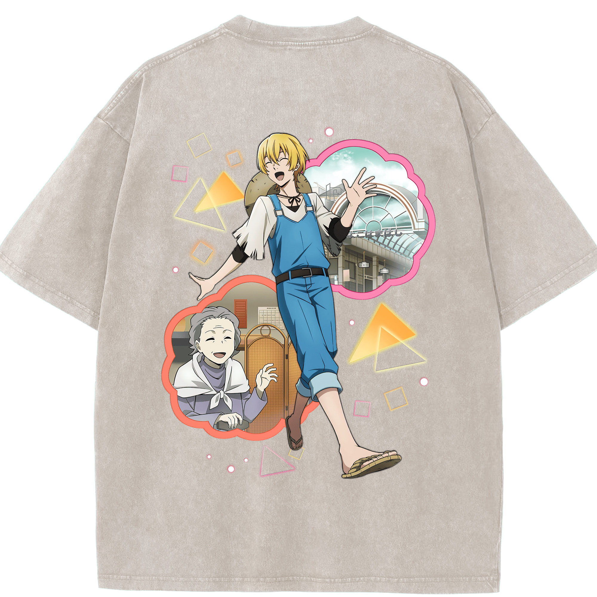 （画像用） 文豪ストレイドッグス Bungo Stray Dogs 綿100% ヴィンテージ風 半袖Tシャツ（背面プリント）