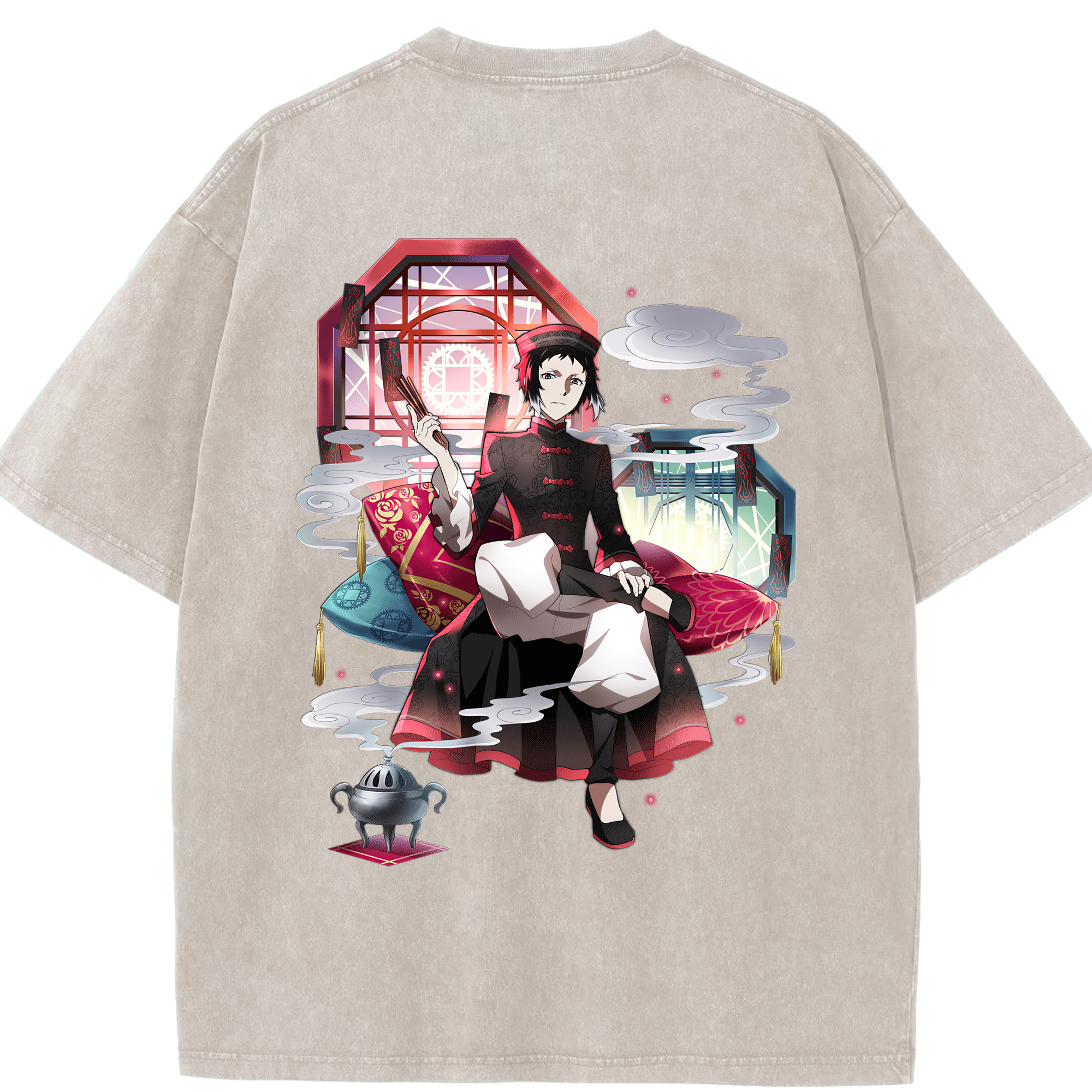 （画像用） 文豪ストレイドッグス Bungo Stray Dogs 綿100% ヴィンテージ風 半袖Tシャツ（背面プリント）