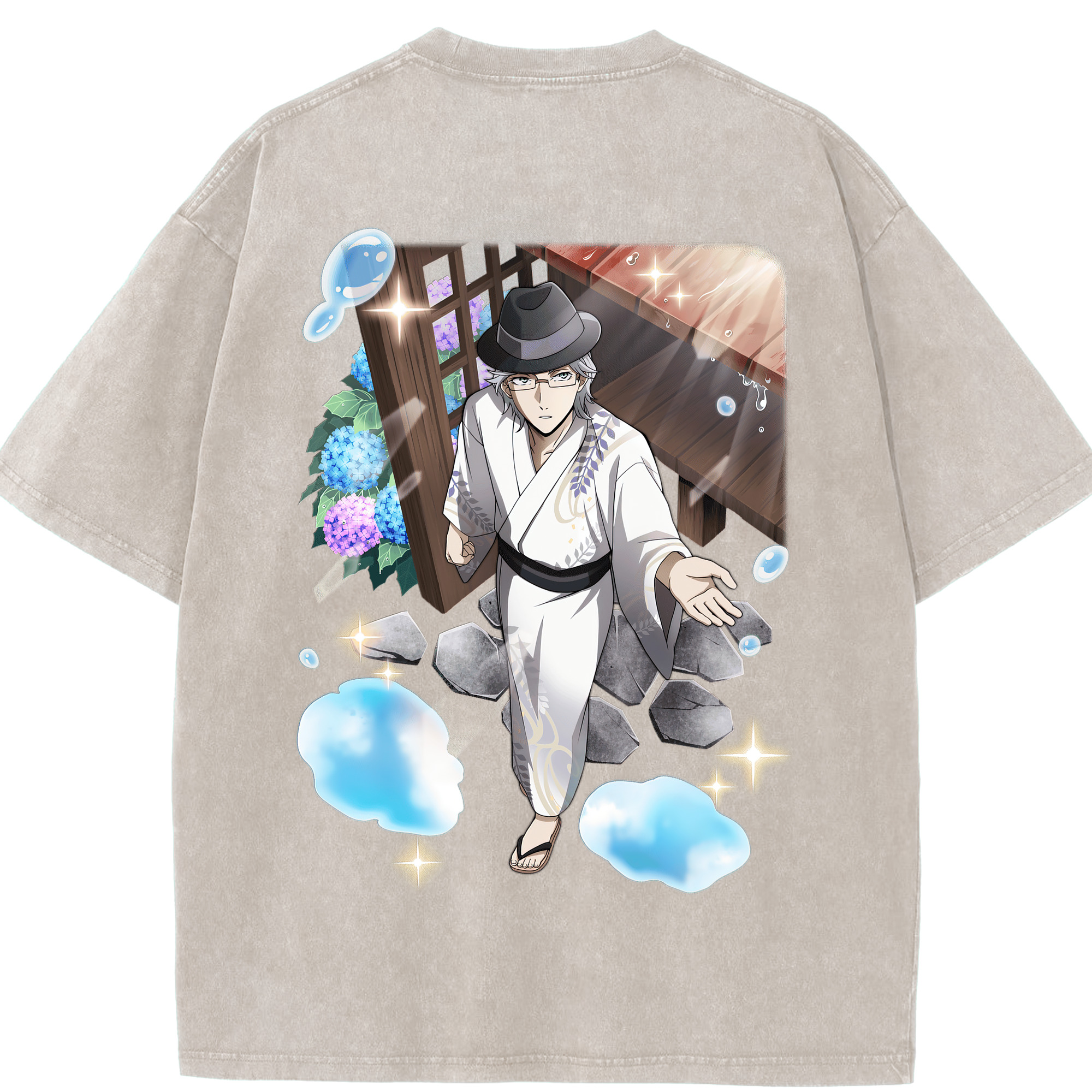 （画像用） 文豪ストレイドッグス Bungo Stray Dogs 綿100% ヴィンテージ風 半袖Tシャツ（背面プリント）
