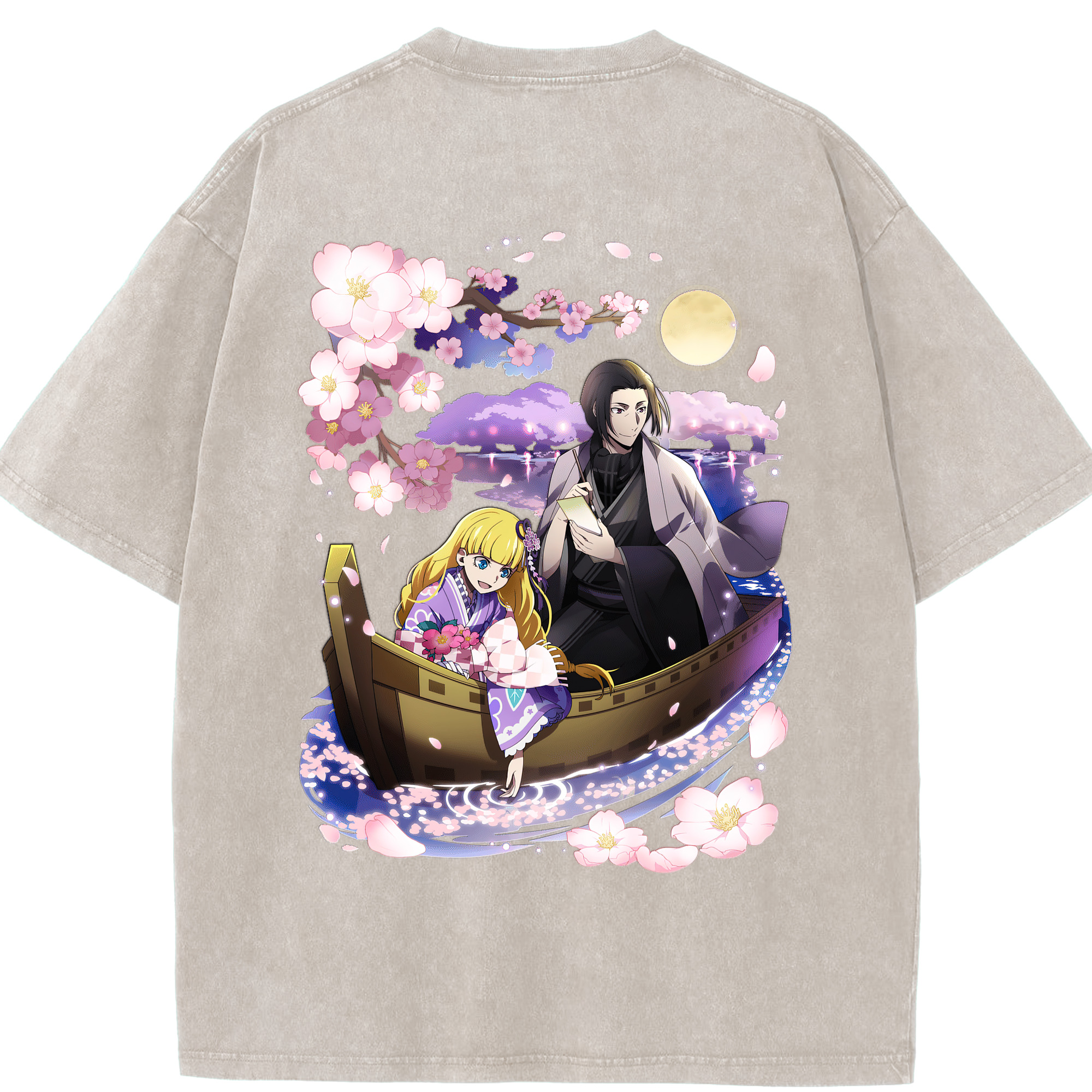 （画像用） 文豪ストレイドッグス Bungo Stray Dogs 綿100% ヴィンテージ風 半袖Tシャツ（背面プリント）