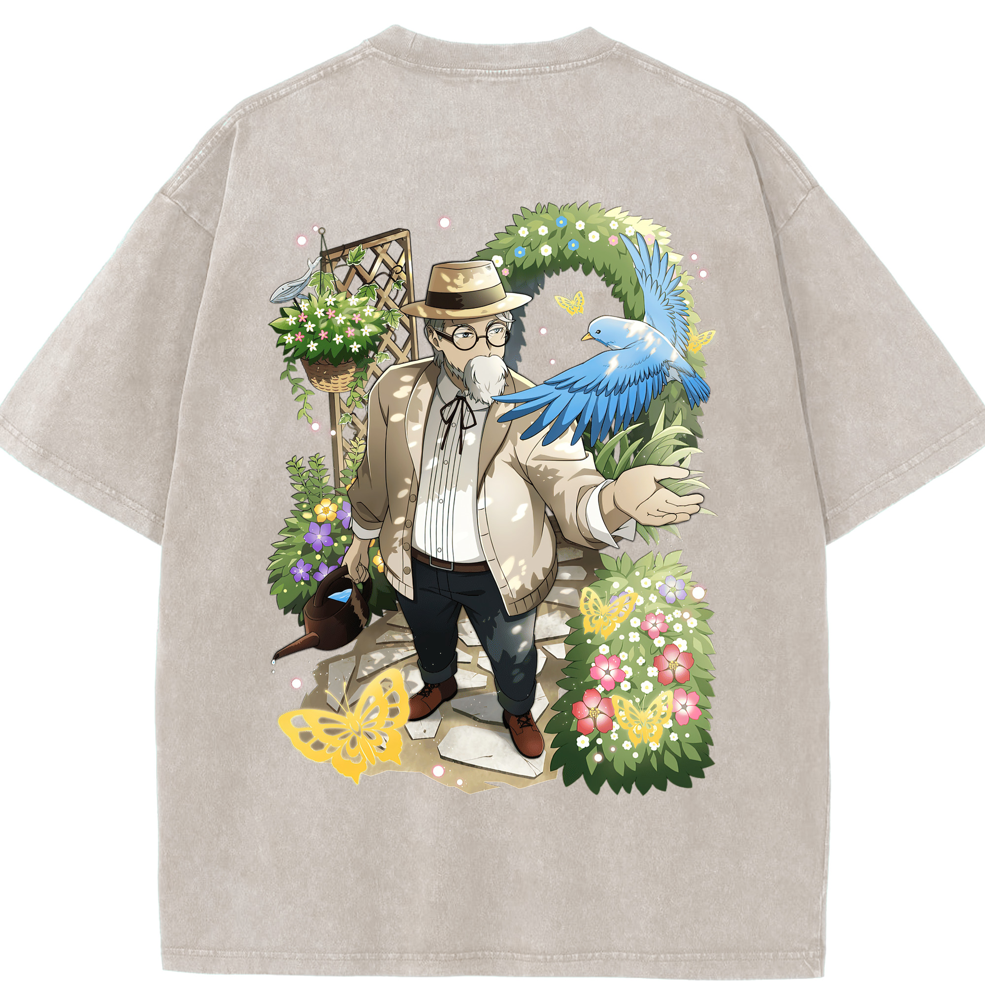 （画像用） 文豪ストレイドッグス Bungo Stray Dogs 綿100% ヴィンテージ風 半袖Tシャツ（背面プリント）