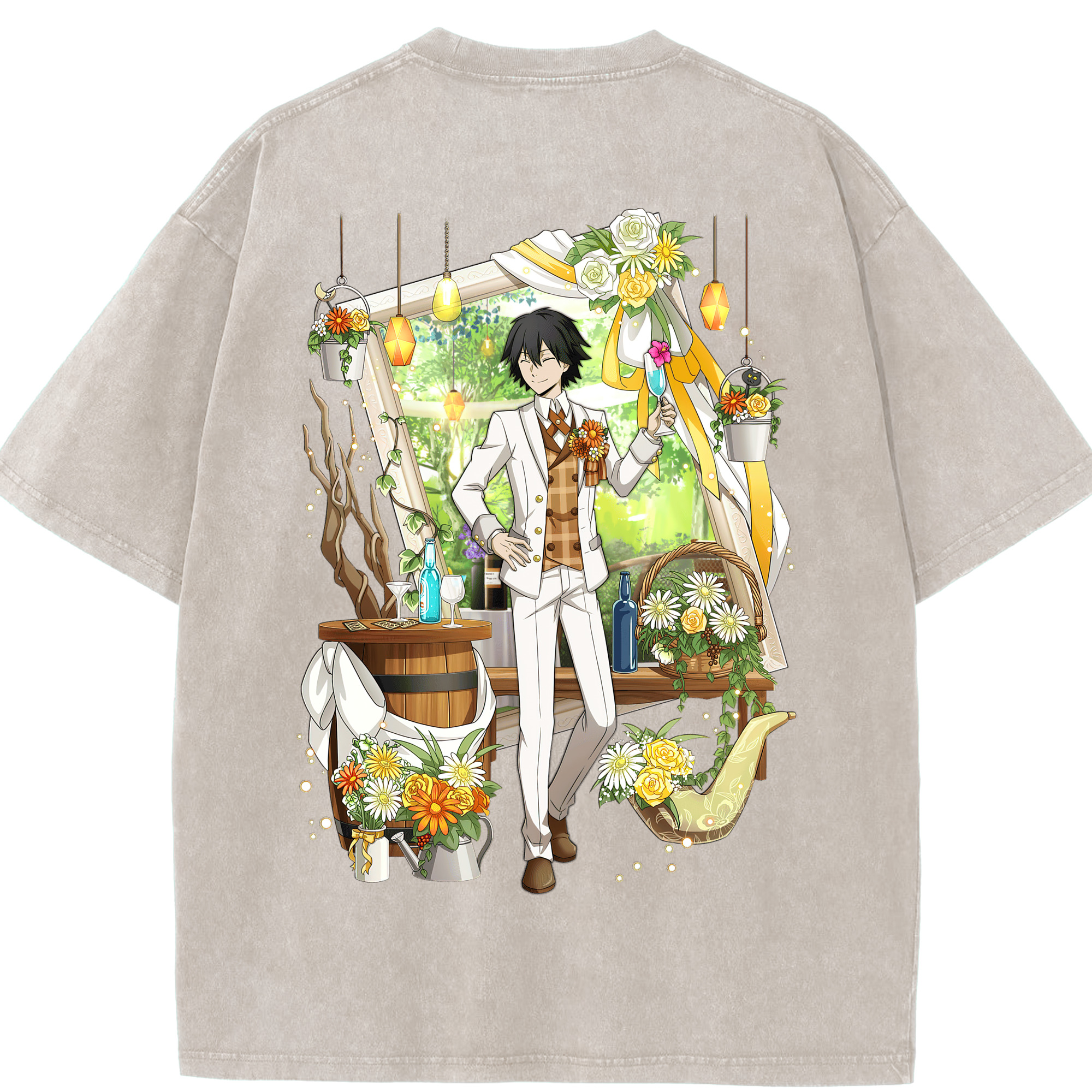 （画像用） 文豪ストレイドッグス Bungo Stray Dogs 綿100% ヴィンテージ風 半袖Tシャツ（背面プリント）
