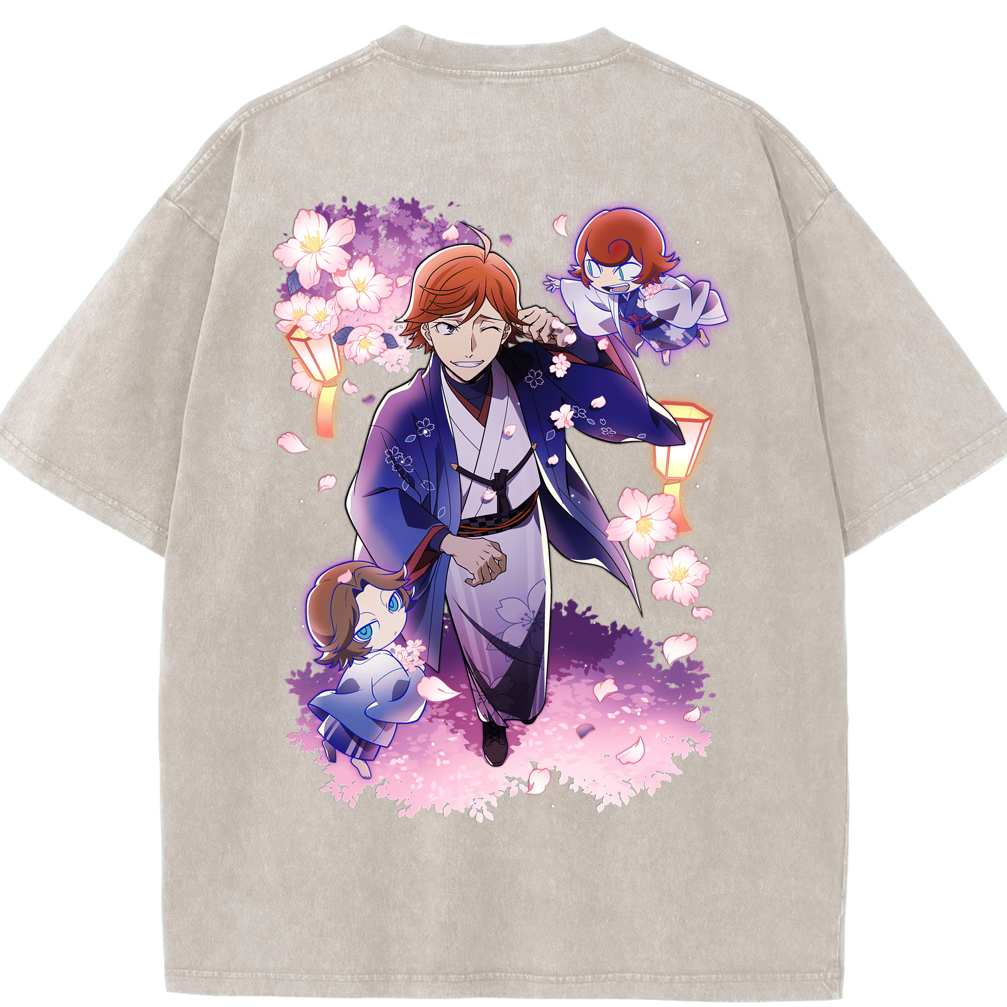 （画像用） 文豪ストレイドッグス Bungo Stray Dogs 綿100% ヴィンテージ風 半袖Tシャツ（背面プリント）
