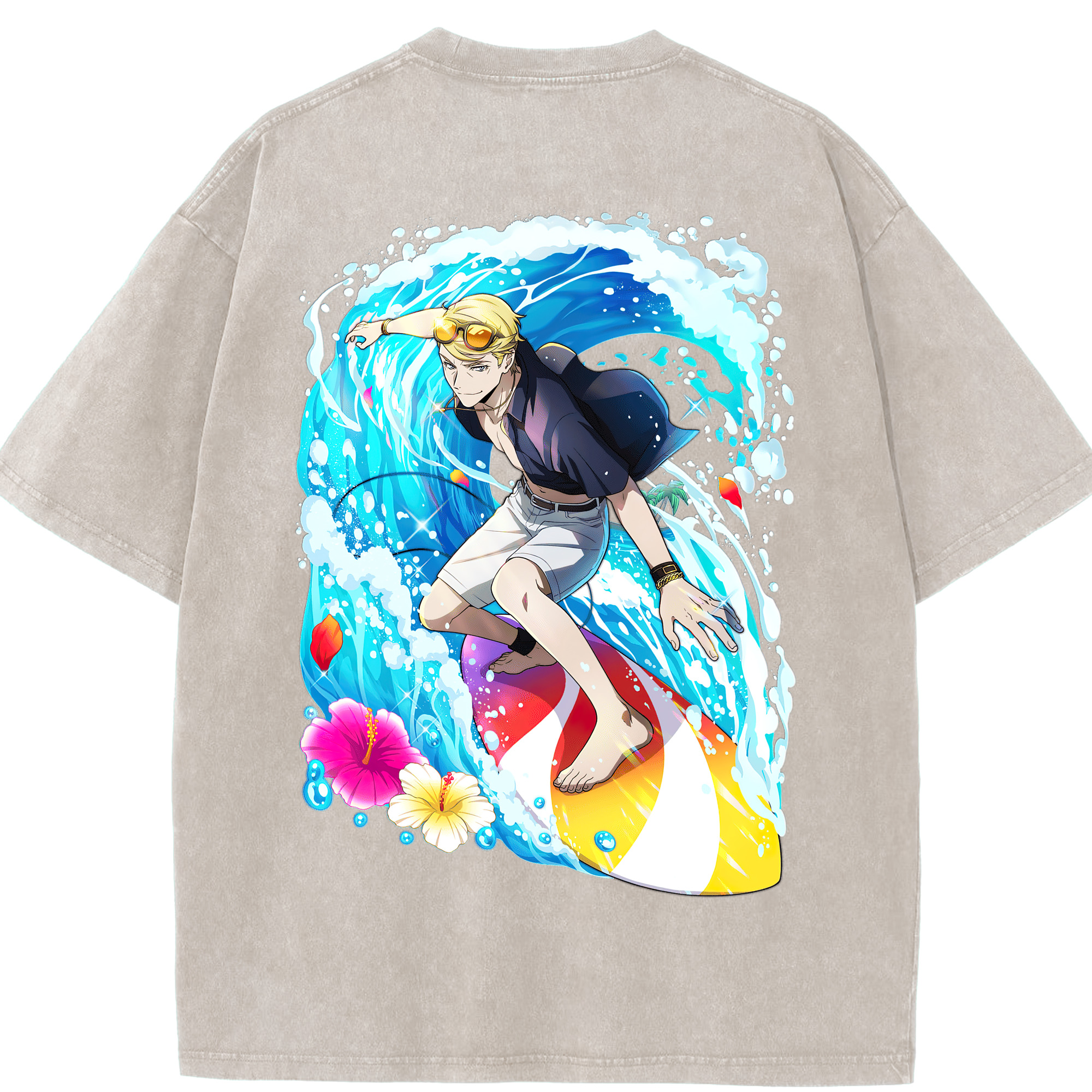 （画像用） 文豪ストレイドッグス Bungo Stray Dogs 綿100% ヴィンテージ風 半袖Tシャツ（背面プリント）