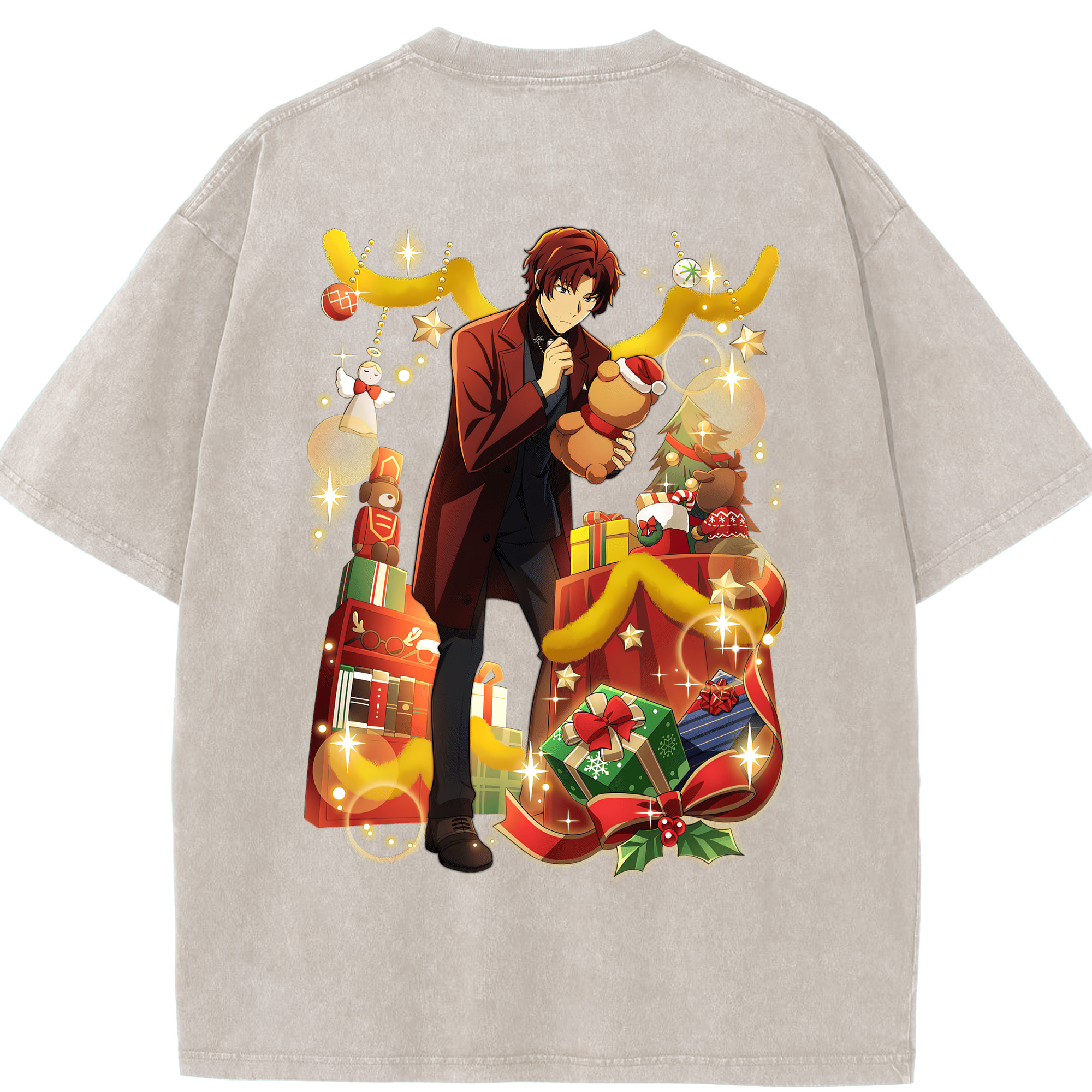 （画像用） 文豪ストレイドッグス Bungo Stray Dogs 綿100% ヴィンテージ風 半袖Tシャツ（背面プリント）