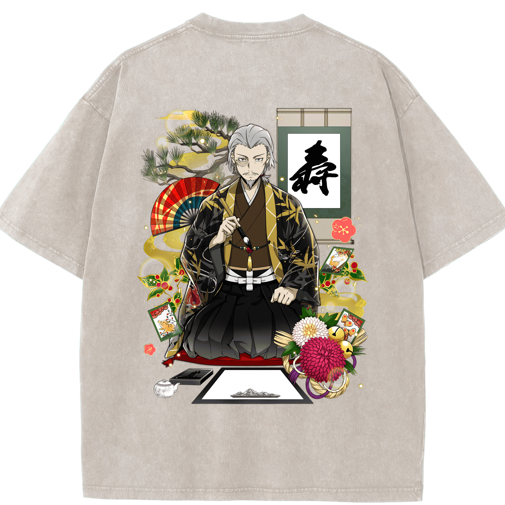 （画像用） 文豪ストレイドッグス Bungo Stray Dogs 綿100% ヴィンテージ風 半袖Tシャツ（背面プリント）