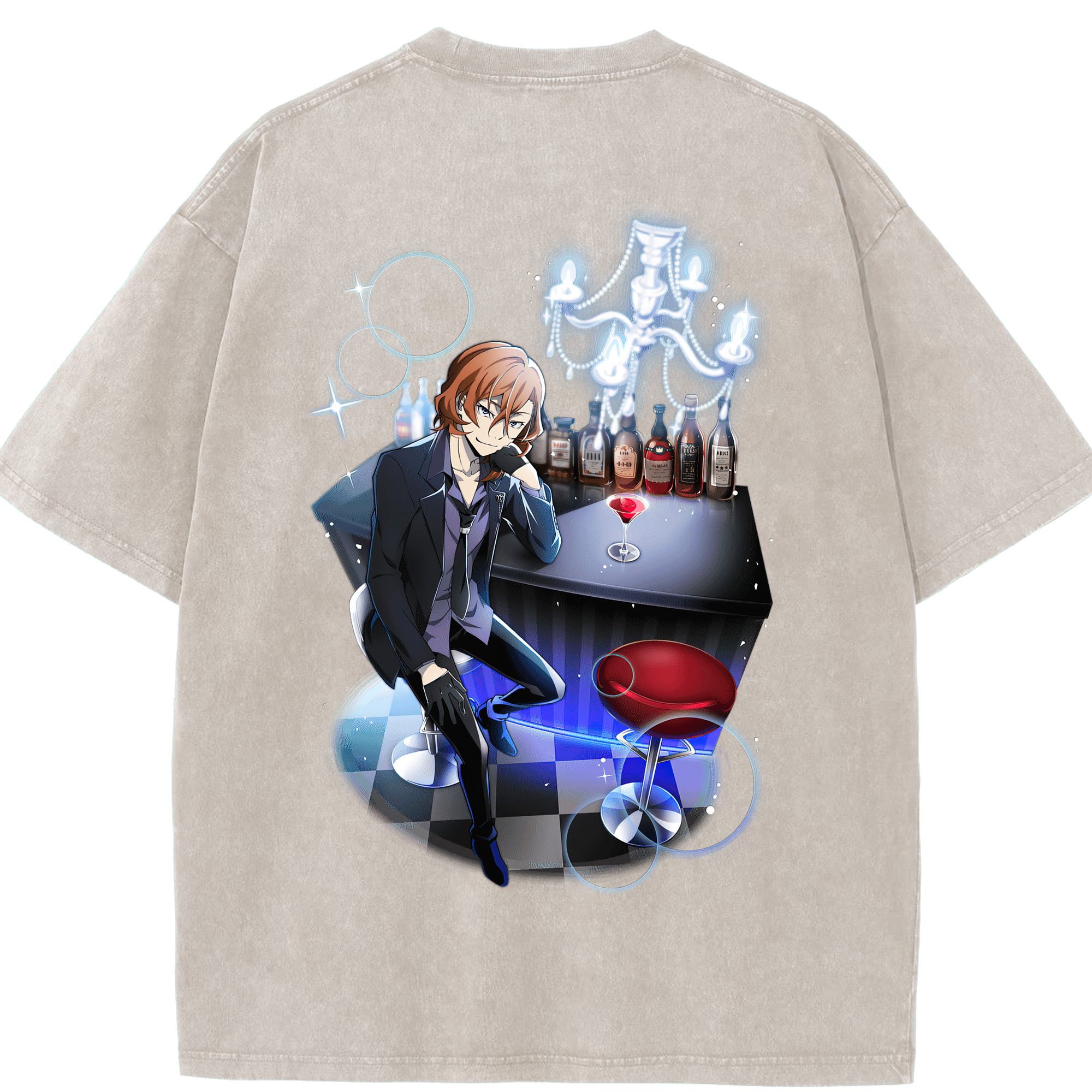 （画像用） 文豪ストレイドッグス Bungo Stray Dogs 綿100% ヴィンテージ風 半袖Tシャツ（背面プリント）