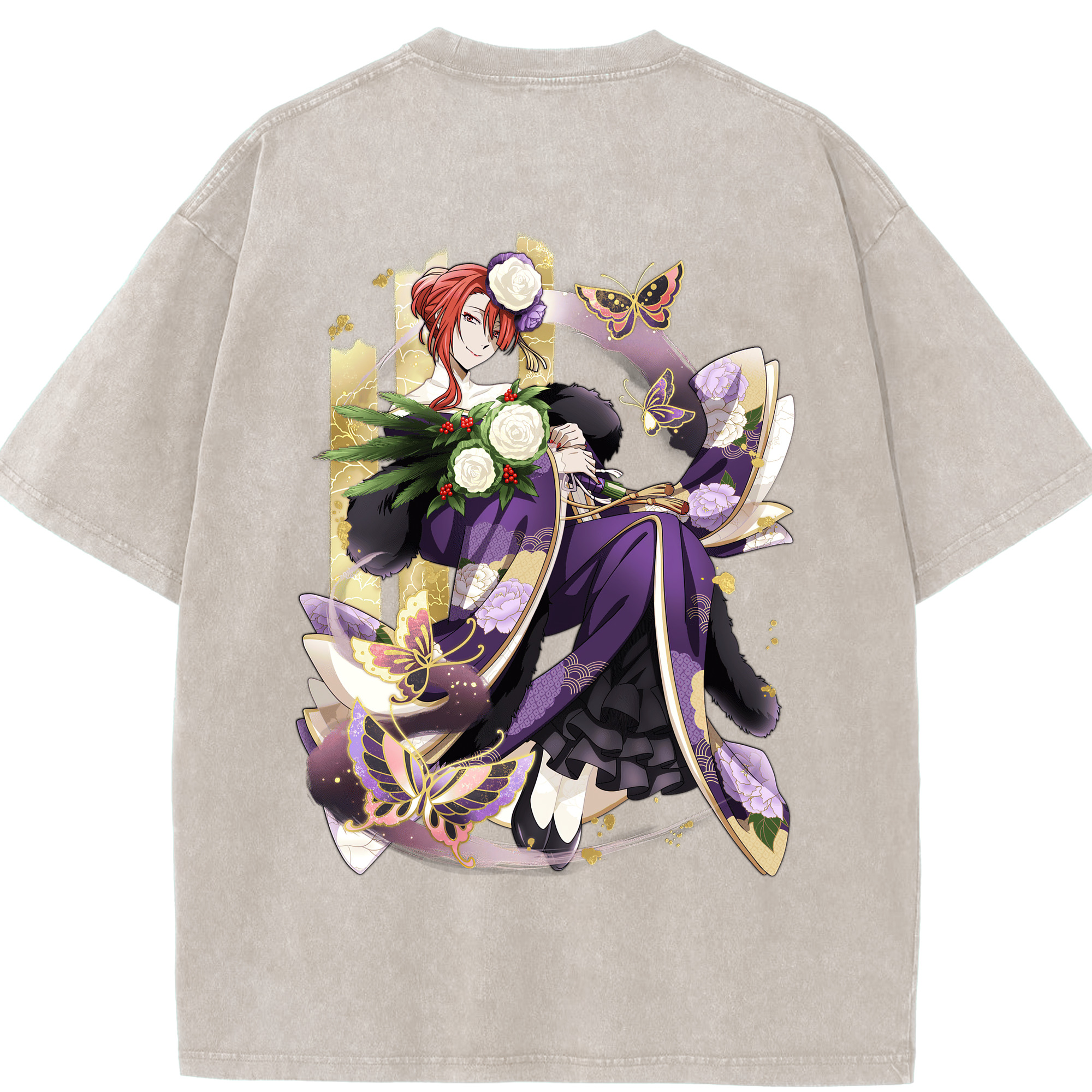 （画像用） 文豪ストレイドッグス Bungo Stray Dogs 綿100% ヴィンテージ風 半袖Tシャツ（背面プリント）