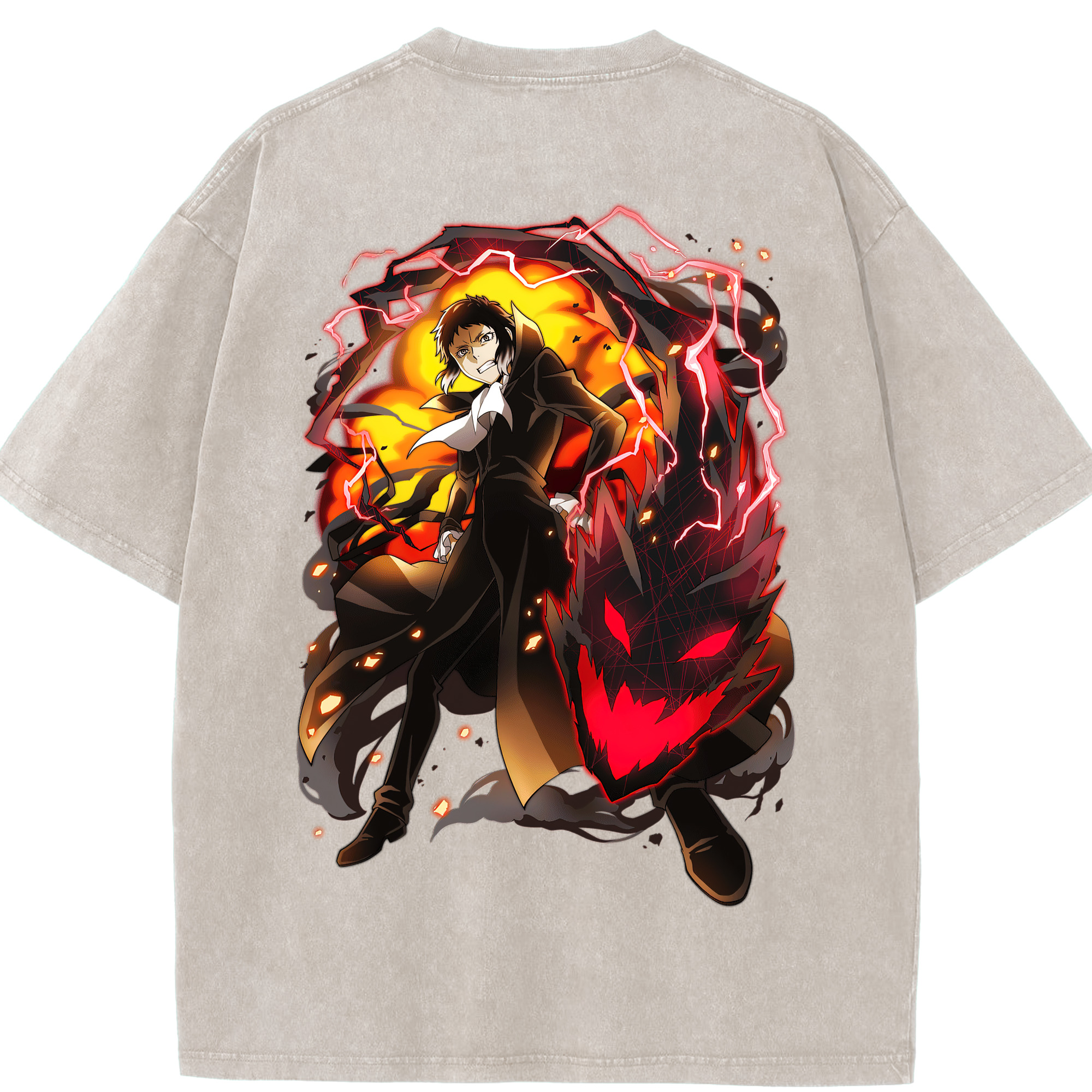 （画像用） 文豪ストレイドッグス Bungo Stray Dogs 綿100% ヴィンテージ風 半袖Tシャツ（背面プリント）
