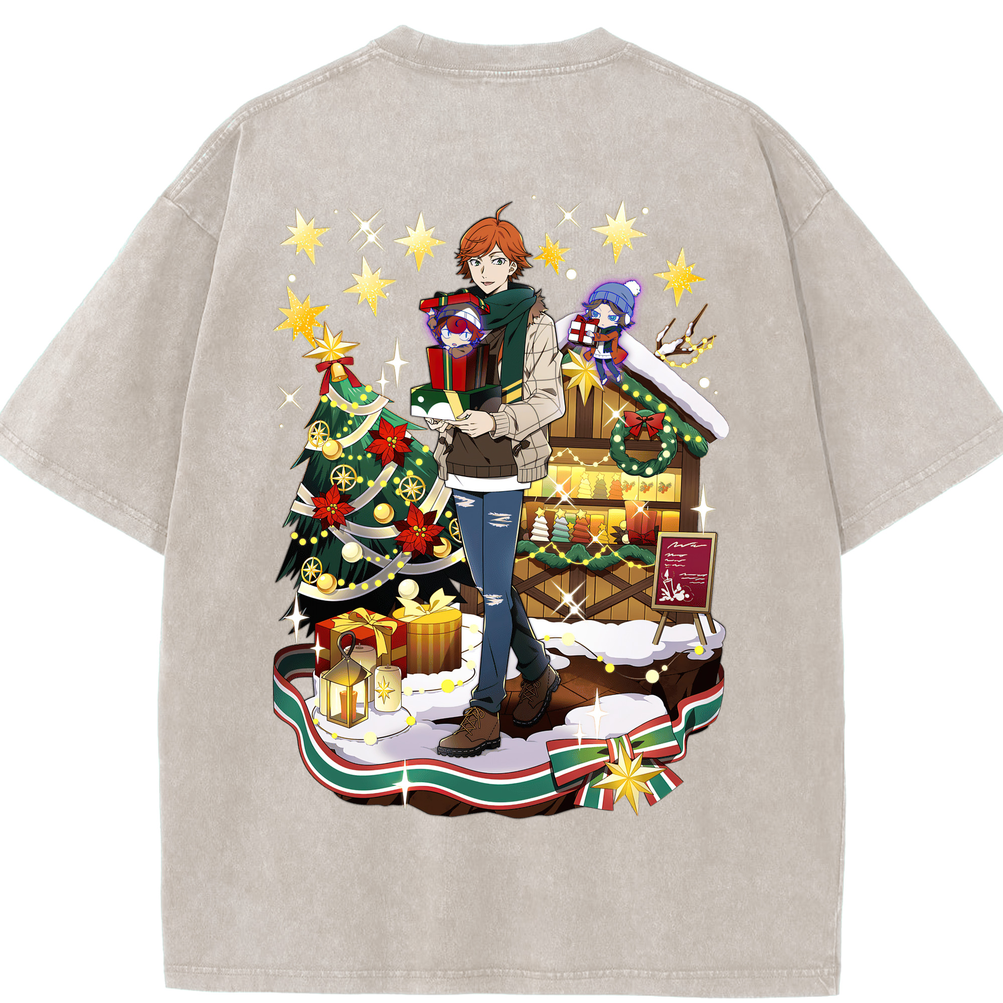 （画像用） 文豪ストレイドッグス Bungo Stray Dogs 綿100% ヴィンテージ風 半袖Tシャツ（背面プリント）