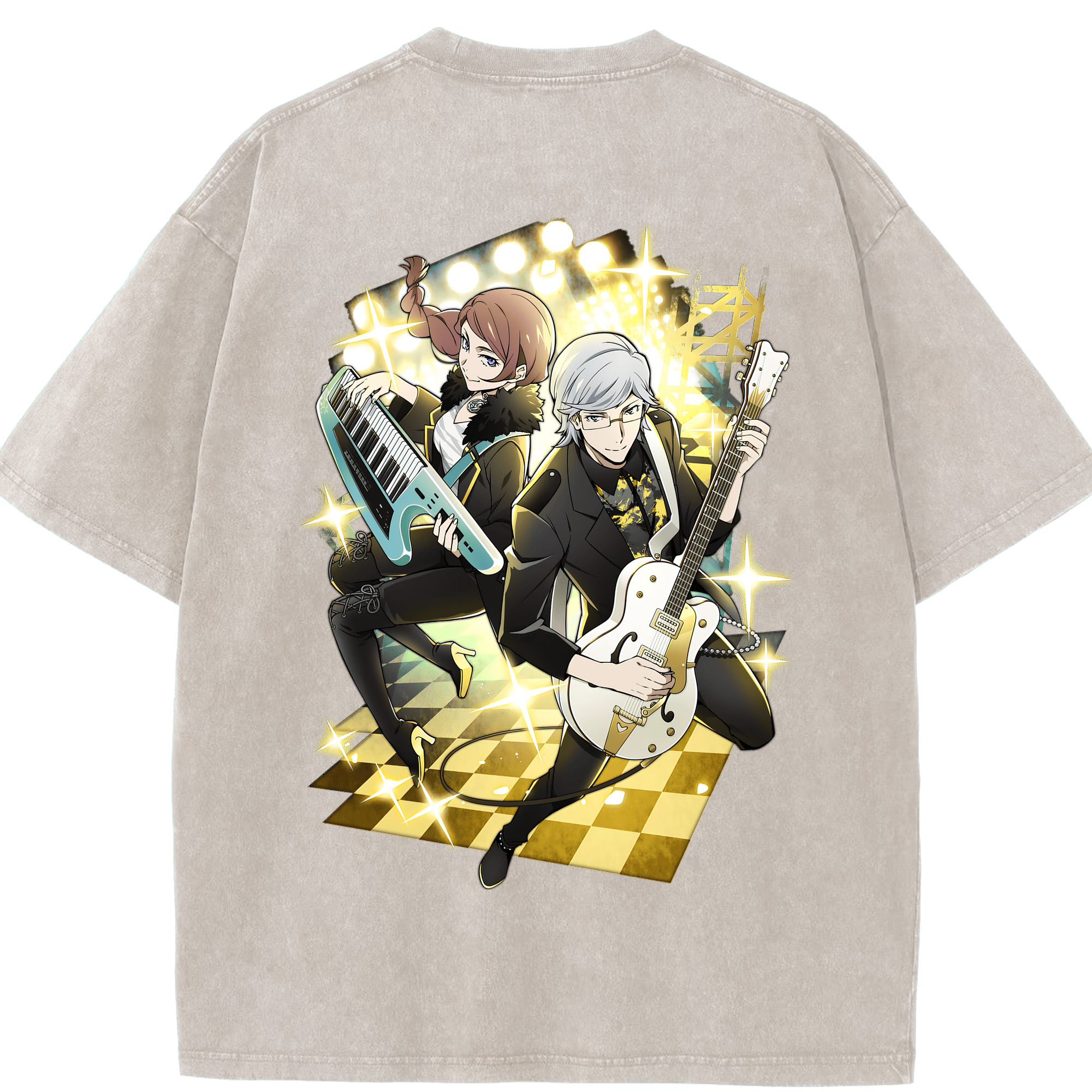 （画像用） 文豪ストレイドッグス Bungo Stray Dogs 綿100% ヴィンテージ風 半袖Tシャツ（背面プリント）