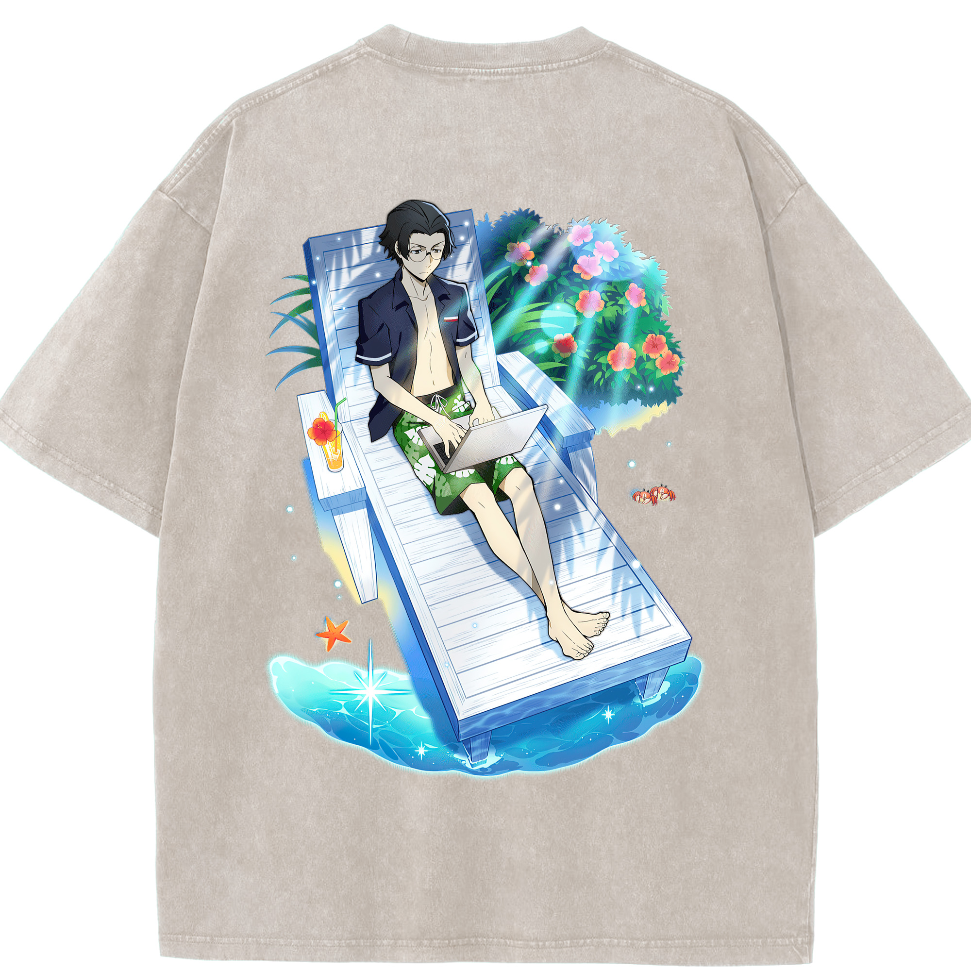 （画像用） 文豪ストレイドッグス Bungo Stray Dogs 綿100% ヴィンテージ風 半袖Tシャツ（背面プリント）