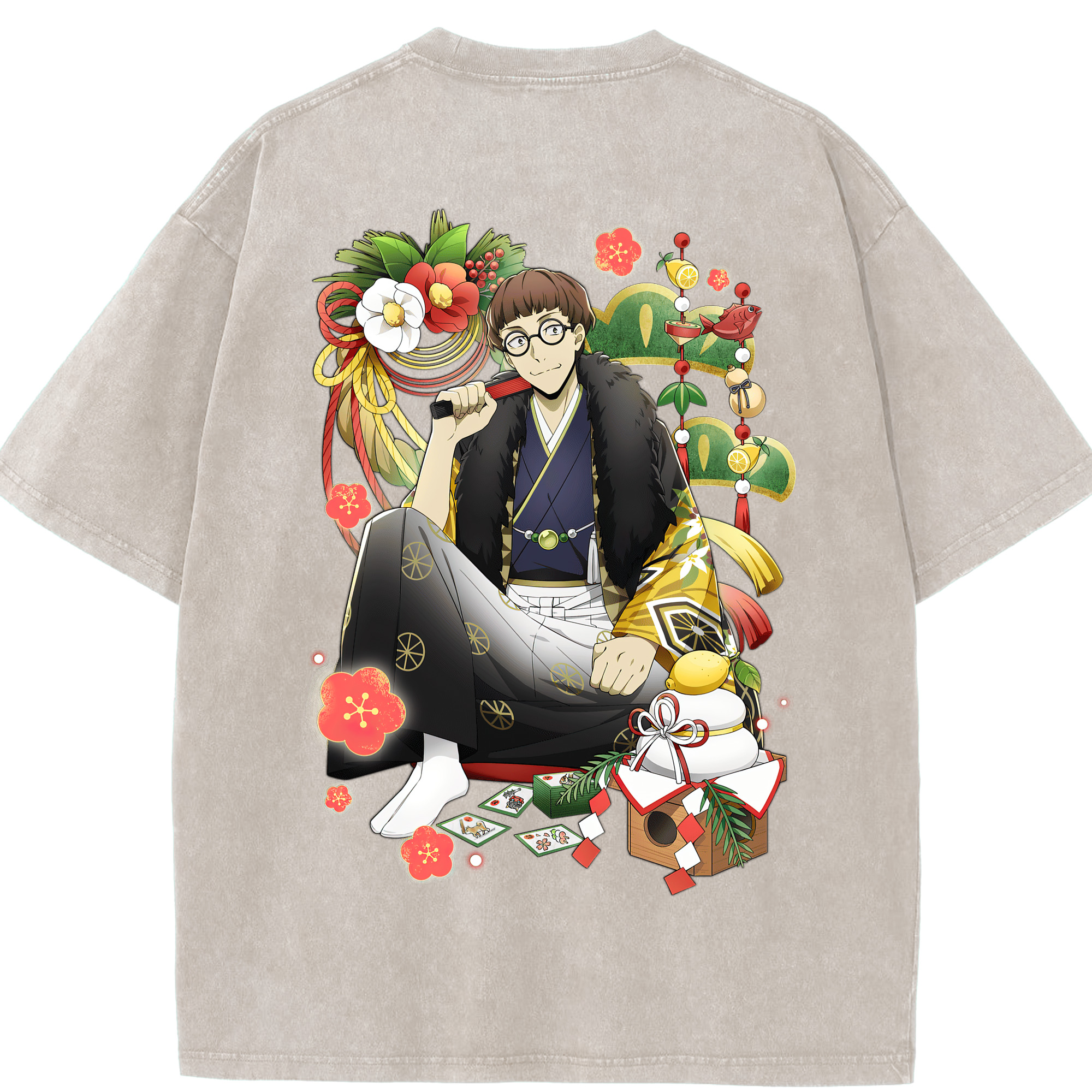 （画像用） 文豪ストレイドッグス Bungo Stray Dogs 綿100% ヴィンテージ風 半袖Tシャツ（背面プリント）