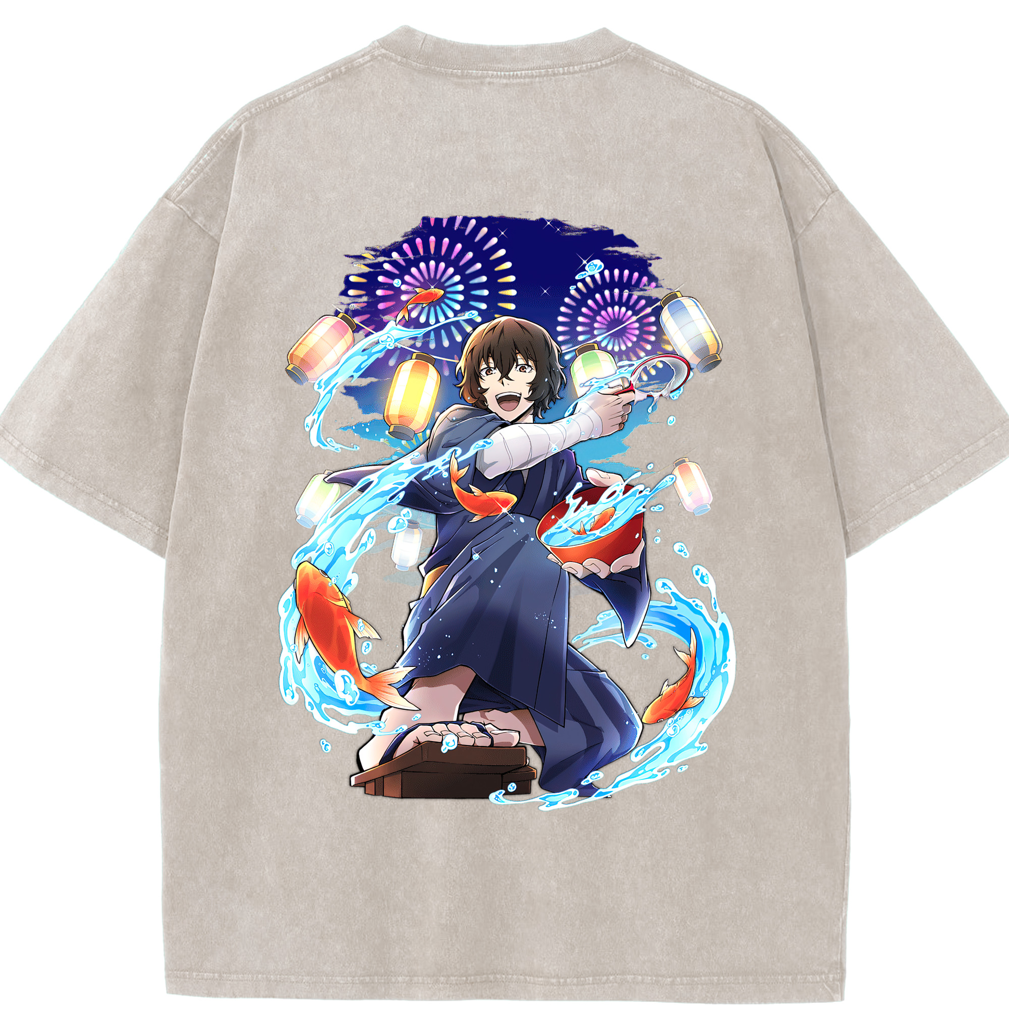 （画像用） 文豪ストレイドッグス Bungo Stray Dogs 綿100% ヴィンテージ風 半袖Tシャツ（背面プリント）